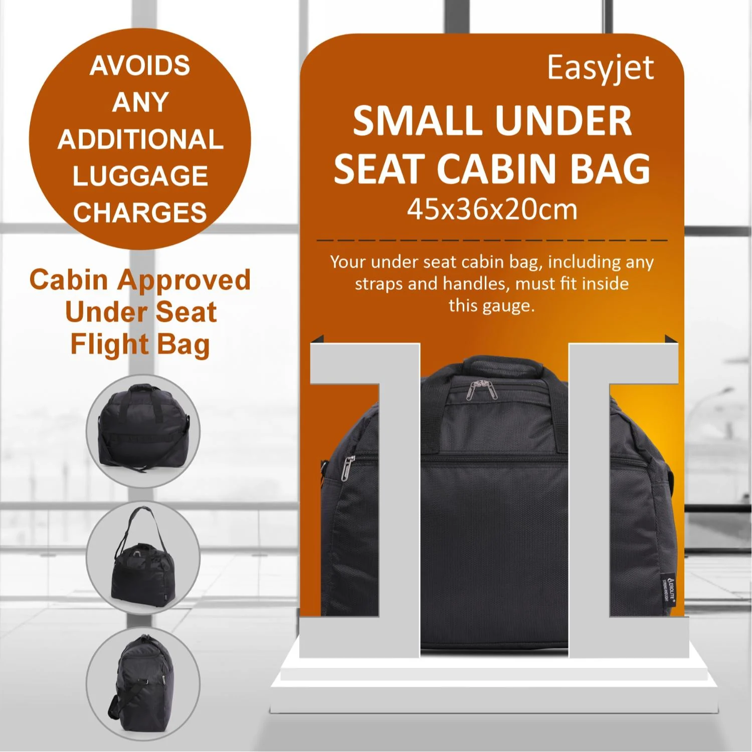 Aerolite Easyjet Maximum 2025 Holdall (45x36x20cm) Cabin Bag,  Digital Luggage Scales, and TSA Approved Three Dial Combination Lock - Image 3