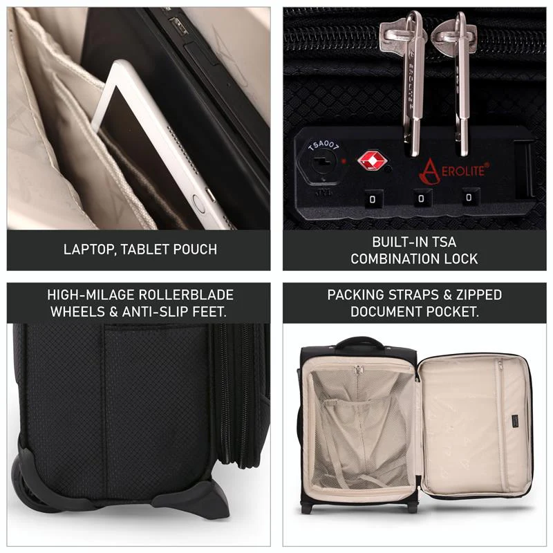 Aerolite Expandable (55x40x20cm) to (55x40x23cm) Ryanair & Wizz Air Priority Max, Lufthansa Max Lightweight Cabin Suitcase - Image 5