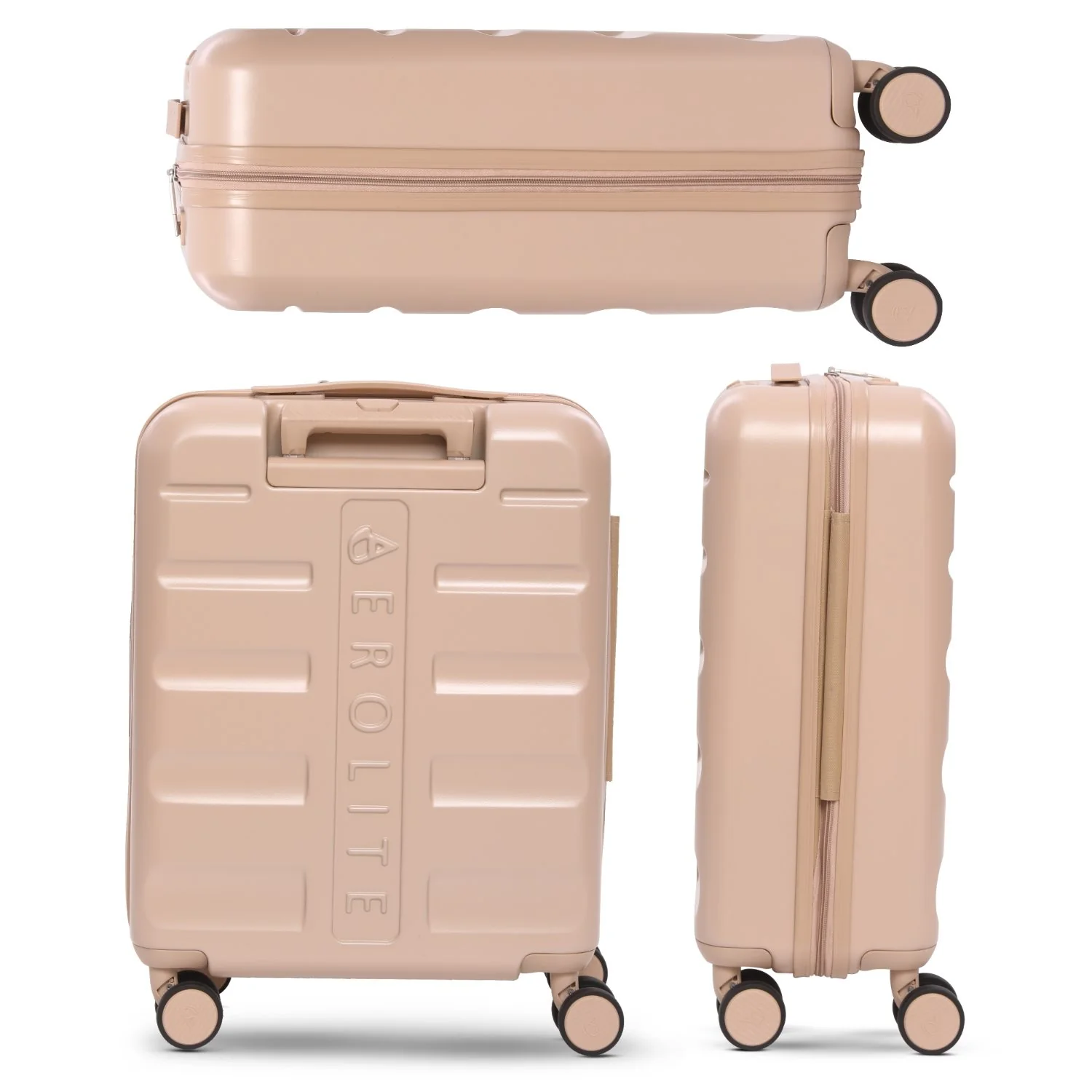 Aerolite Expandable 55x40x20cm to 55x40x23cm Ryanair Priority, Wizz Air Priority, Lufthansa Max Size Lightweight Hard Shell Carry On Hand Cabin Luggage Suitcase with 4 Wheels (BEIGE) - Image 11