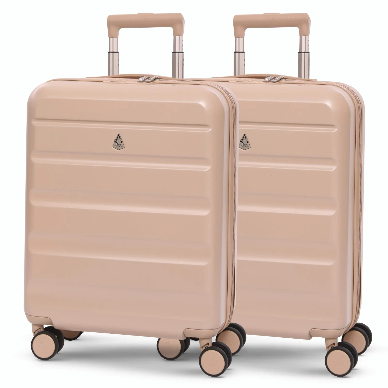 Aerolite Expandable 55x40x20cm to 55x40x23cm Ryanair Priority, Wizz Air Priority, Lufthansa Max Size Lightweight Hard Shell Carry On Hand Cabin Luggage Suitcase with 4 Wheels - Set of 2 (BEIGE) - Image 12