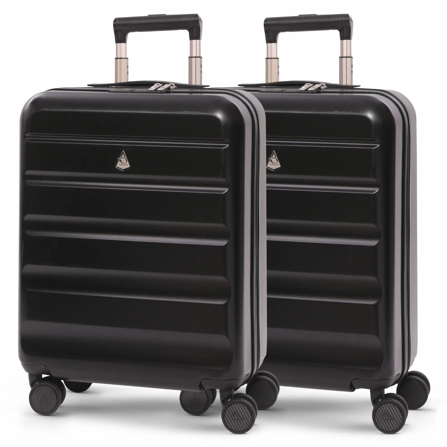 Aerolite Expandable 55x40x20cm to 55x40x23cm Ryanair Priority, Wizz Air Priority, Lufthansa Max Size Lightweight Hard Shell Carry On Hand Cabin Luggage Suitcase with 4 Wheels - Set of 2 (BLACK) - Image 9