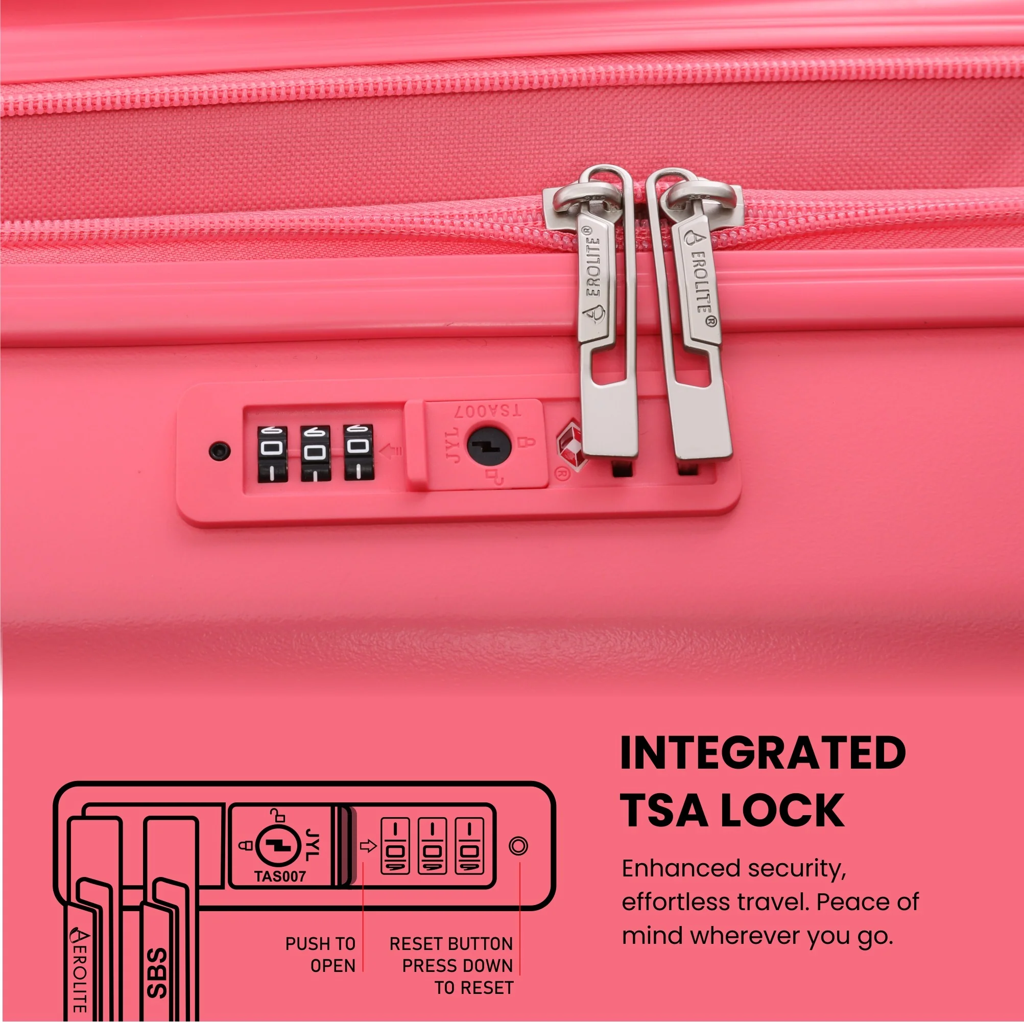 Aerolite Expandable 55x40x20cm to 55x40x23cm Ryanair Priority, Wizz Air Priority, Lufthansa Max Size Lightweight Hard Shell Carry On Hand Cabin Luggage Suitcase with 4 Wheels (PINK) - Image 6