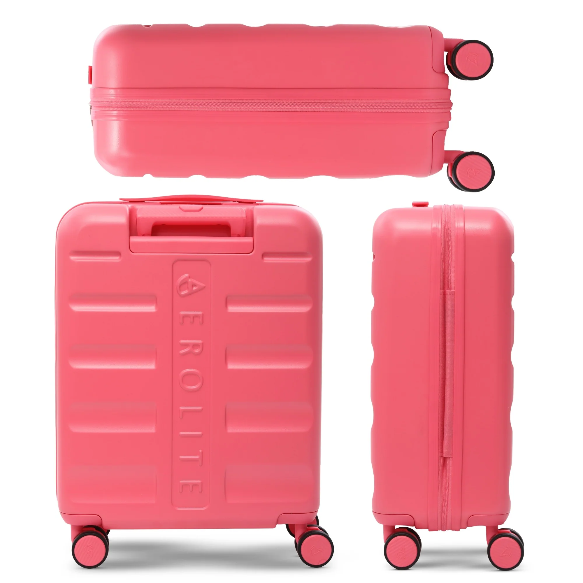 Aerolite Expandable 55x40x20cm to 55x40x23cm Ryanair Priority, Wizz Air Priority, Lufthansa Max Size Lightweight Hard Shell Carry On Hand Cabin Luggage Suitcase with 4 Wheels (PINK) - Image 9
