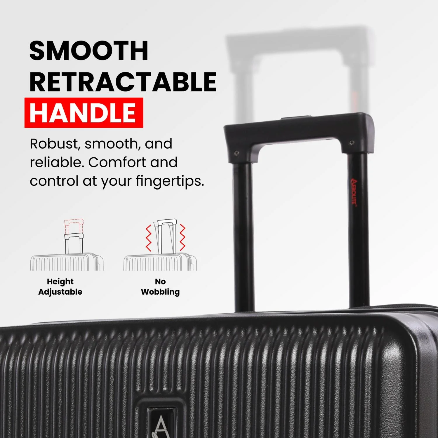 Aerolite M-Lite 29” Extra Large Premium Suitcase – Durable PP Polypropylene, Huge 118L Capacity, 76x50x30cm Check-In Luggage, TSA Lock, Phone Holder, Silent Hinomoto Wheels, Pack Up To 32 KGs, 15 Years Brand Guarantee - Image 3