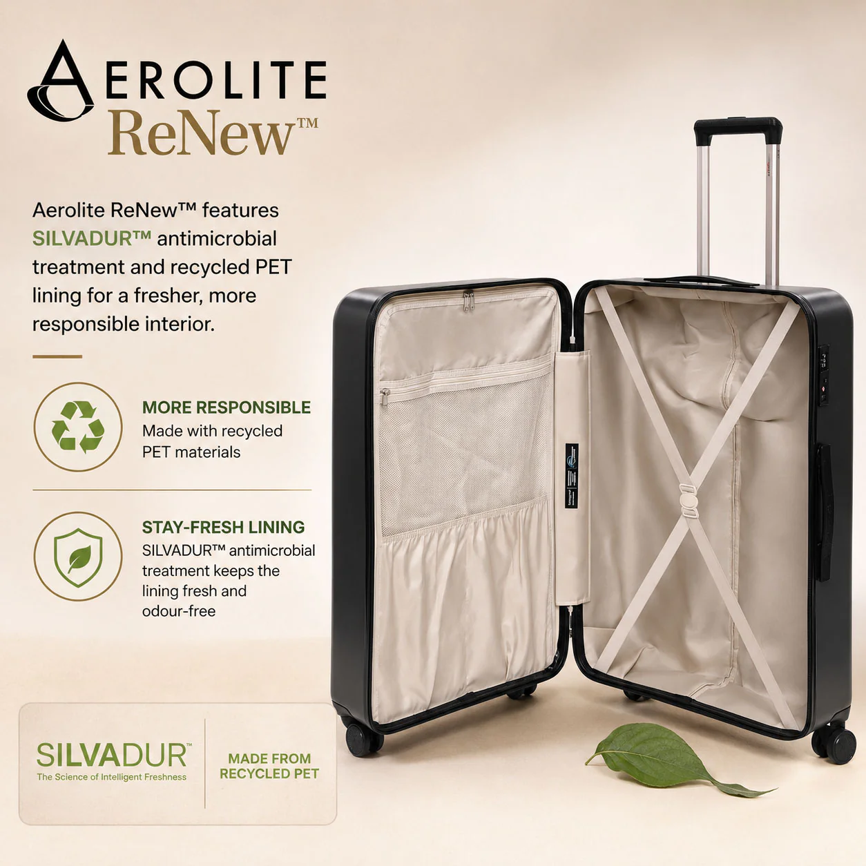 Aerolite Premium 32 Inch Extra Large Suitcase – 144L Hard Shell Check-In Luggage with TSA Lock, 8 Dual Spinner Wheels, ABS-Polycarbonate Shell & Organised Interior (Graphite Shadow) - Image 6