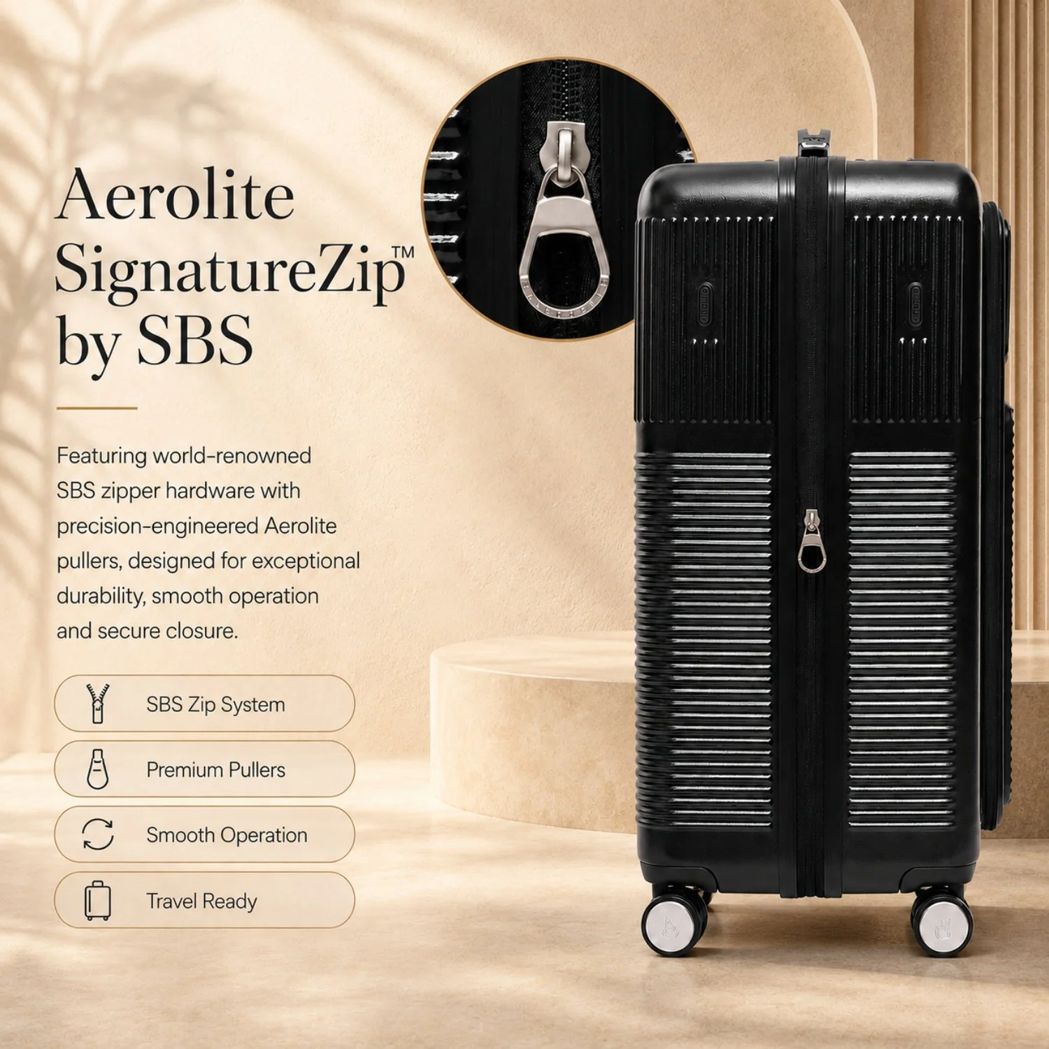 Aerolite FLX™ Premium Front Loading Large 30" Suitcase, Expandable to 125L, Lightweight PC Alloy Hard Shell, 8-Wheel Spinner, TSA Lock, 30 Inch Checked Luggage - Black - Image 7