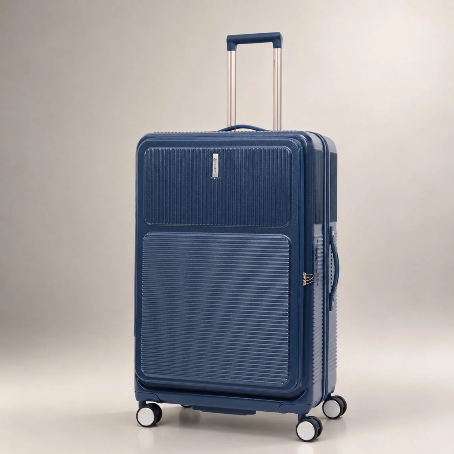 Aerolite FLX™ Premium Front Loading Large 30" Suitcase, Expandable to 125L, Lightweight PC Alloy Hard Shell, 8-Wheel Spinner, TSA Lock, 30 Inch Checked Luggage - Blue