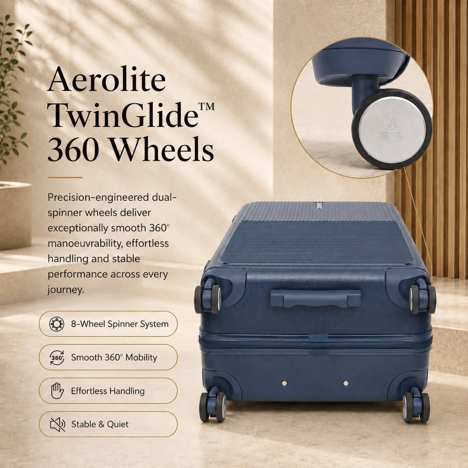Aerolite FLX™ Premium Front Loading Large 30" Suitcase, Expandable to 125L, Lightweight PC Alloy Hard Shell, 8-Wheel Spinner, TSA Lock, 30 Inch Checked Luggage - Blue - Image 6