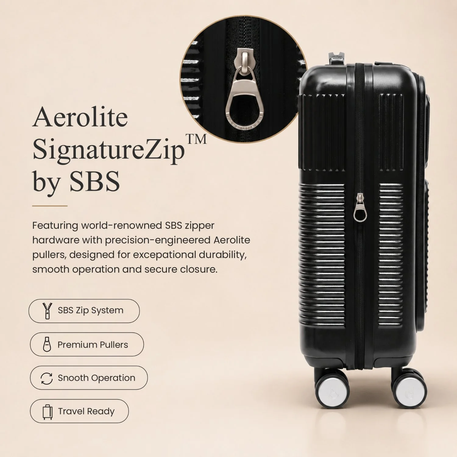 Aerolite FLX Front Opening Cabin Suitcase 55x40x20/23cm Expandable Carry On Luggage with Laptop Compartment, USB Charging, TSA Lock & Silent Wheels - Black - Image 11