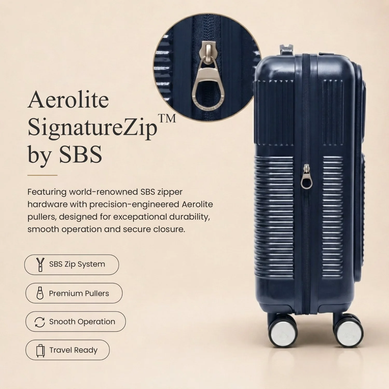 Aerolite FLX Front Opening Cabin Suitcase 55x40x20/23cm Expandable Carry On Luggage with Laptop Compartment, USB Charging, TSA Lock & Silent Wheels - Blue - Image 11