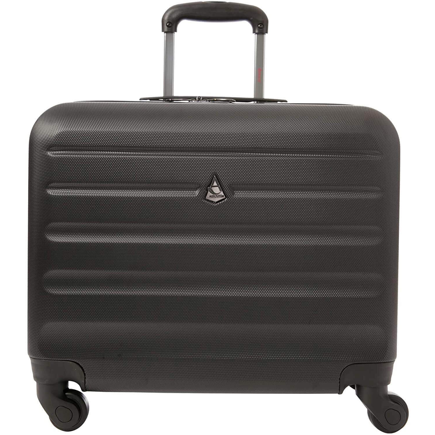 Aerolite Hard Shell Rolling Padded Laptop Case Bag on 4 Wheels - Fits up to 15.6", Overnight Trolley Business Hand Cabin Luggage Case Black - Image 2