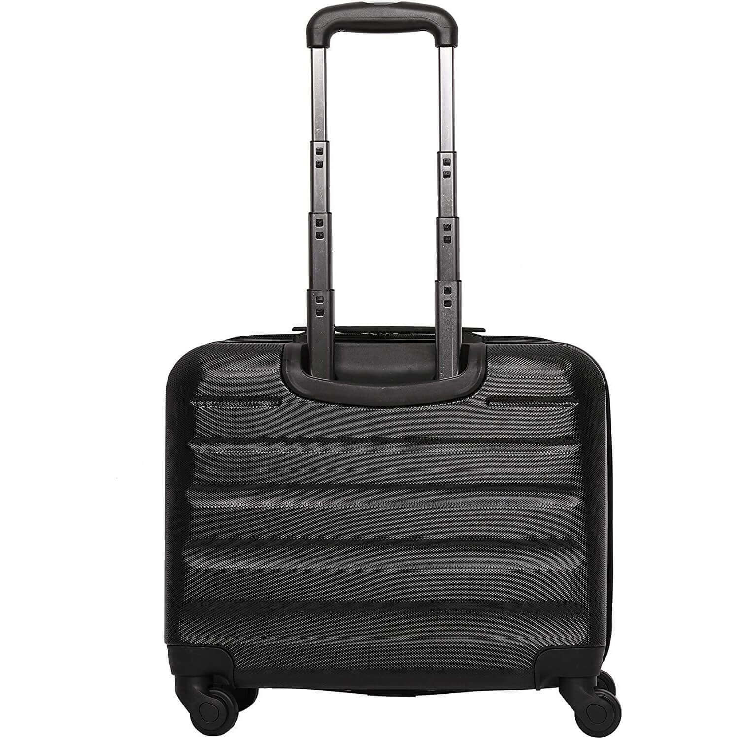 Aerolite Hard Shell Rolling Padded Laptop Case Bag on 4 Wheels - Fits up to 15.6", Overnight Trolley Business Hand Cabin Luggage Case Black - Image 3