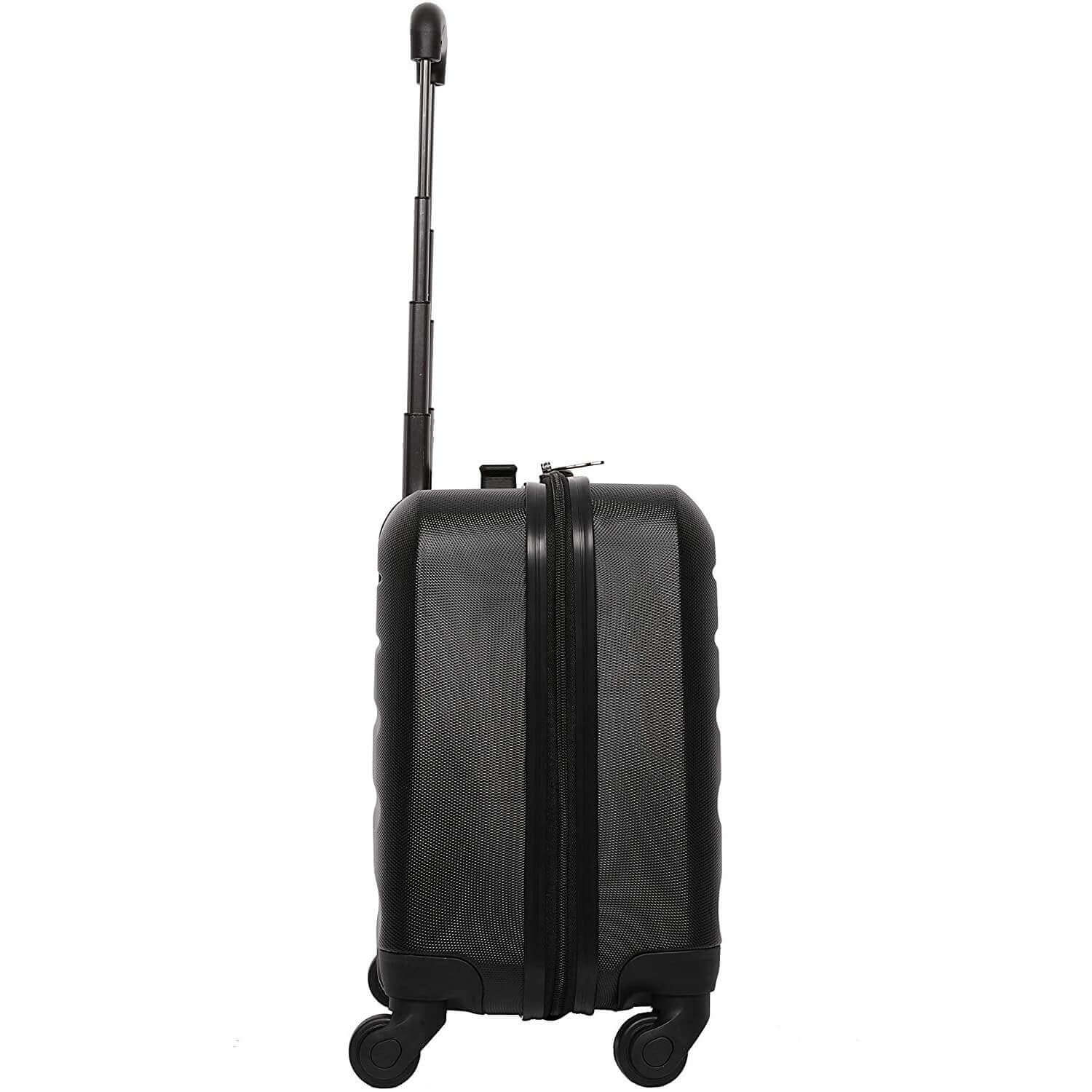 Aerolite Hard Shell Rolling Padded Laptop Case Bag on 4 Wheels - Fits up to 15.6", Overnight Trolley Business Hand Cabin Luggage Case Black - Image 4