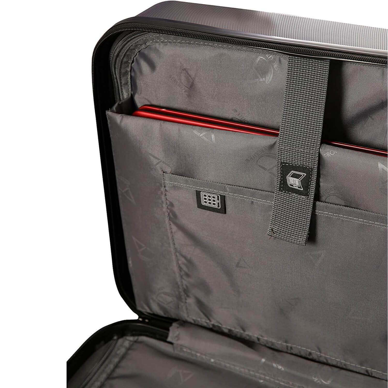 Aerolite Hard Shell Rolling Padded Laptop Case Bag on 4 Wheels - Fits up to 15.6", Overnight Trolley Business Hand Cabin Luggage Case Black - Image 7