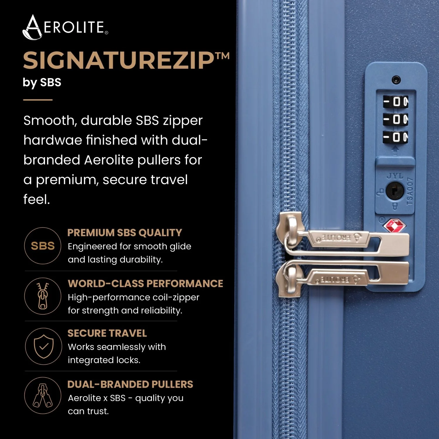 Aerolite Large 28" 100L Lightweight ABS-Polycarbonate Hard Shell Suitcase, 4 Dual Wheel Spinner, TSA Lock, Durable Check-In Hold Luggage - Blue - Image 3