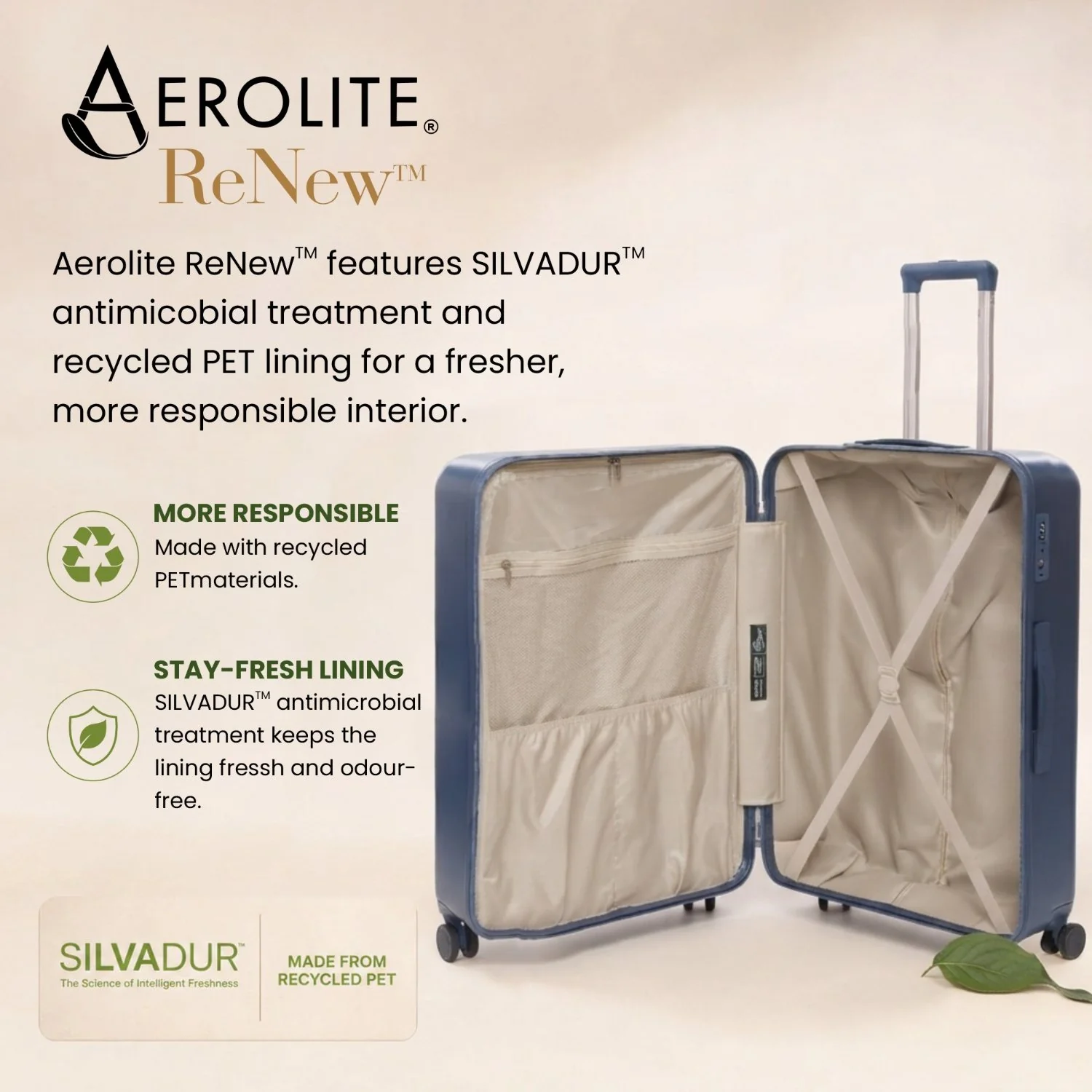 Aerolite Large 28" 100L Lightweight ABS-Polycarbonate Hard Shell Suitcase, 4 Dual Wheel Spinner, TSA Lock, Durable Check-In Hold Luggage - Blue - Image 5