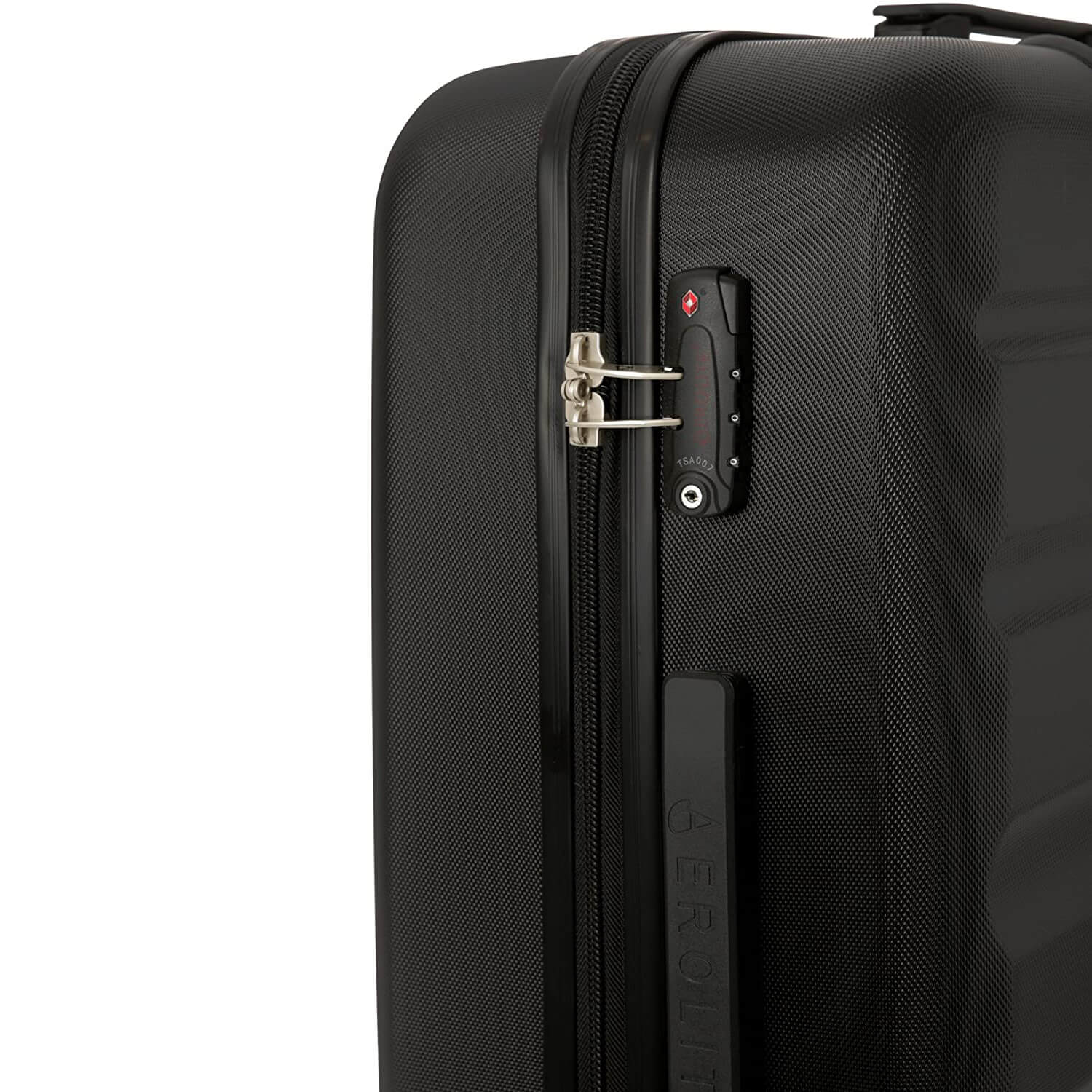 Aerolite Lightweight ABS Hard Shell Travel Hold Check in Luggage Suitcase 4 Wheels, Black - Image 11