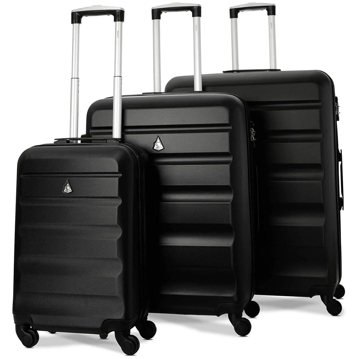 Aerolite Lightweight ABS Hard Shell Travel Hold Check in Luggage Suitcase 4 Wheels, Black - Image 13