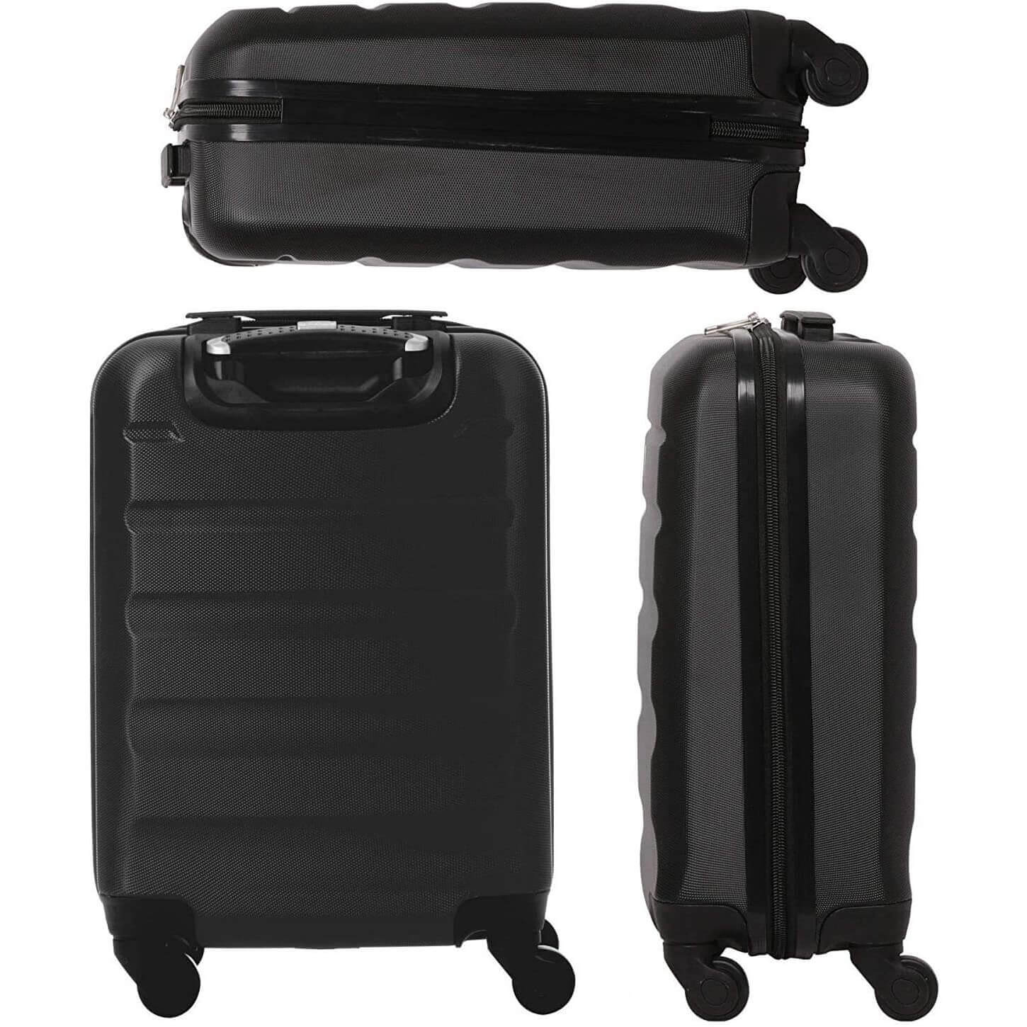 Aerolite Lightweight ABS Hard Shell Travel Hold Check in Luggage Suitcase 4 Wheels, Black - Image 15