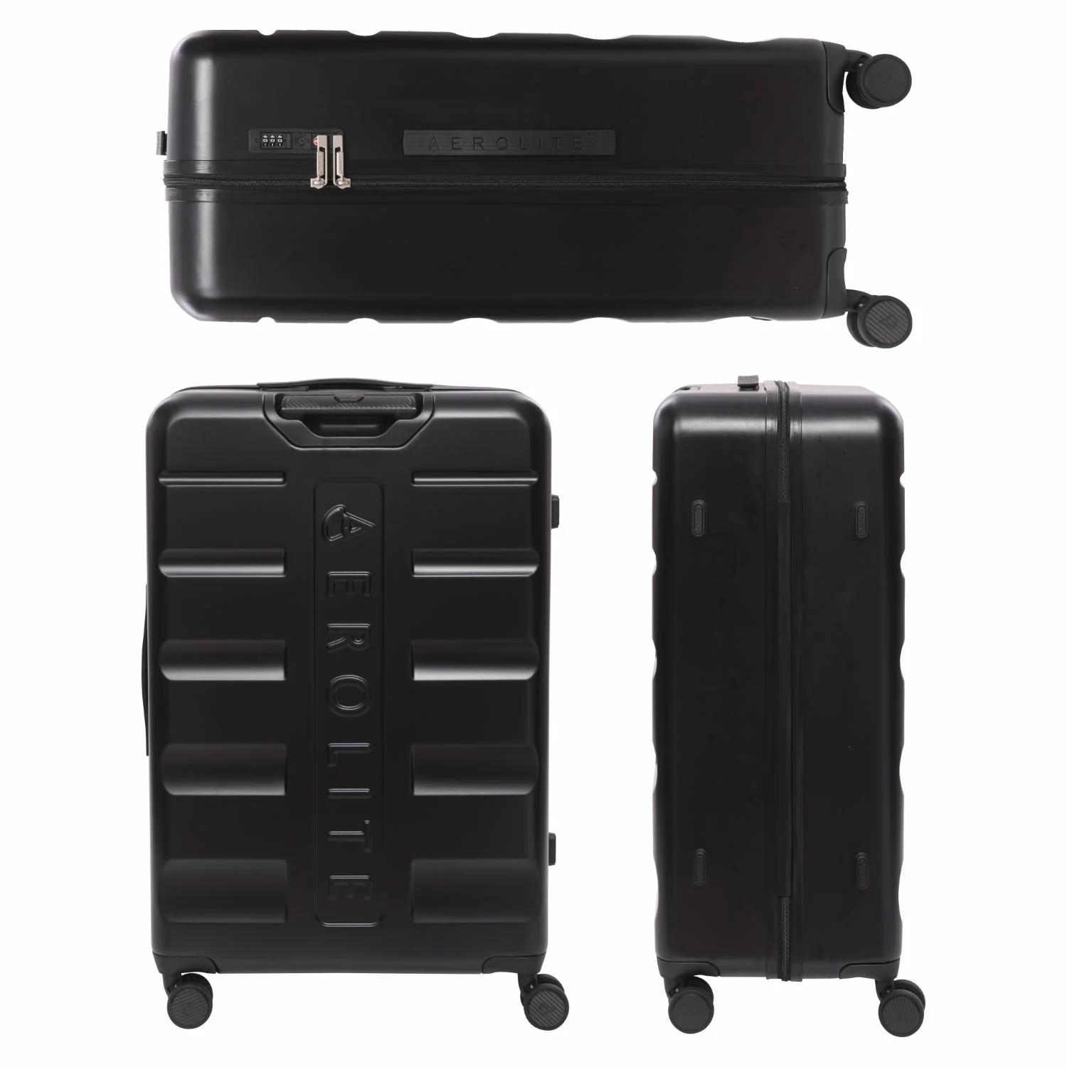 Aerolite 3-Piece Luggage Set – Lightweight Hard Shell Suitcases with 4 Dual Spinner Wheels & TSA Lock – Expandable Cabin (21”), Medium (24”), Large (28”) – Expandable Carry-On Case Included – Black - Image 14