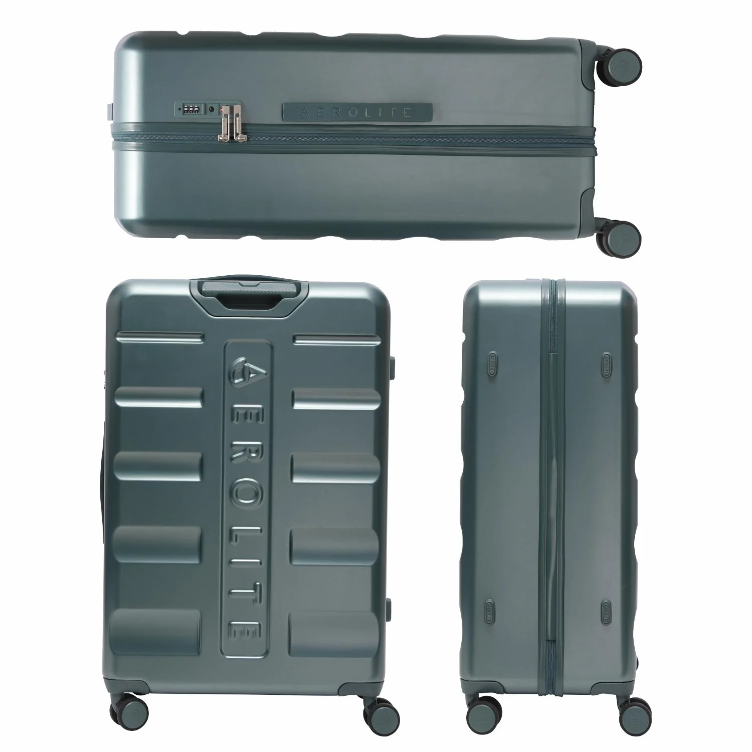 Aerolite 4-Piece ABS-polycarbonate Lightweight Luggage Set – Expandable Cabin, Medium, Large & XL Hard Shell Suitcases with Spinner Wheels & TSA Lock – Forest Green - Image 17
