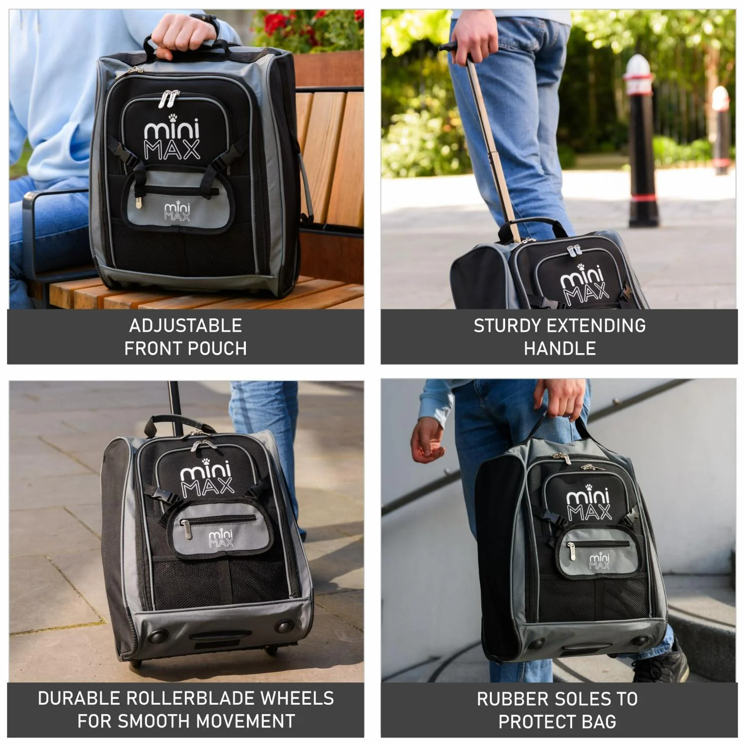 Aerolite MiniMAX New Ryanair 40x30x20 Maximum Size Cabin Underseat Trolley Backpack, also fits Wizz Air maximum size requirements, 2 Wheels - Image 20