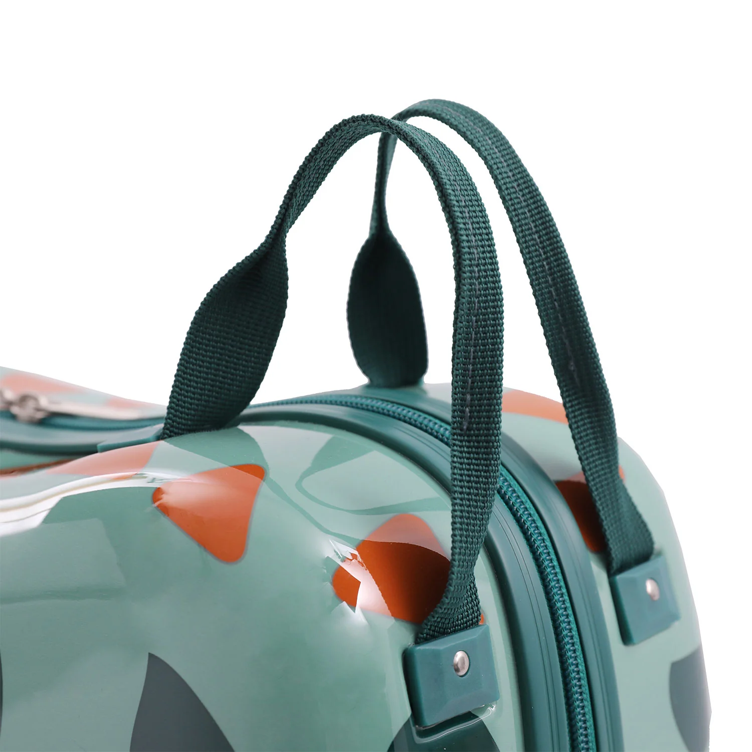 MiniMax 45x36x20cm 29L Kids Ride-On Suitcase 4PCS Set Inc Drawstring Bag, Neck Pillow & 50+ Personalisation Stickers, Easyjet Max Size Childrens Rolling Hand Cabin Luggage 45x36x20 Green Dinosaur - Image 11