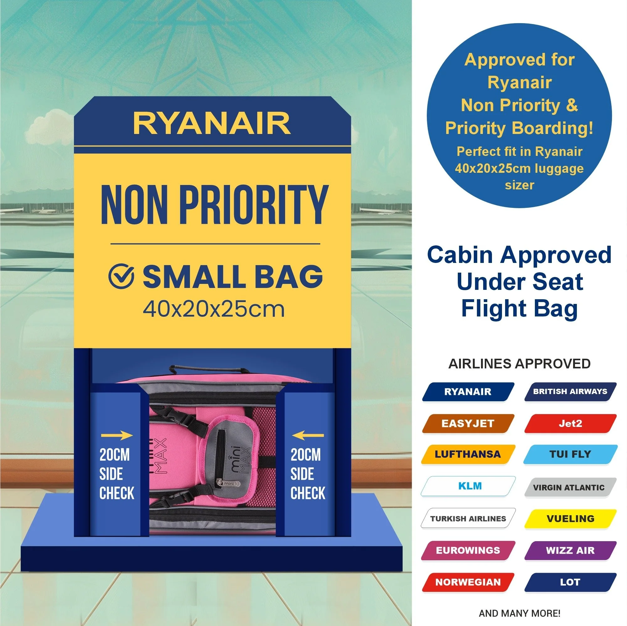 Aerolite MiniMAX New 2025 (40x20x25cm) Trolley Backpack Cabin Luggage, Maximum Allowance for Ryanair, 2 Year Warranty, 20L - Image 22