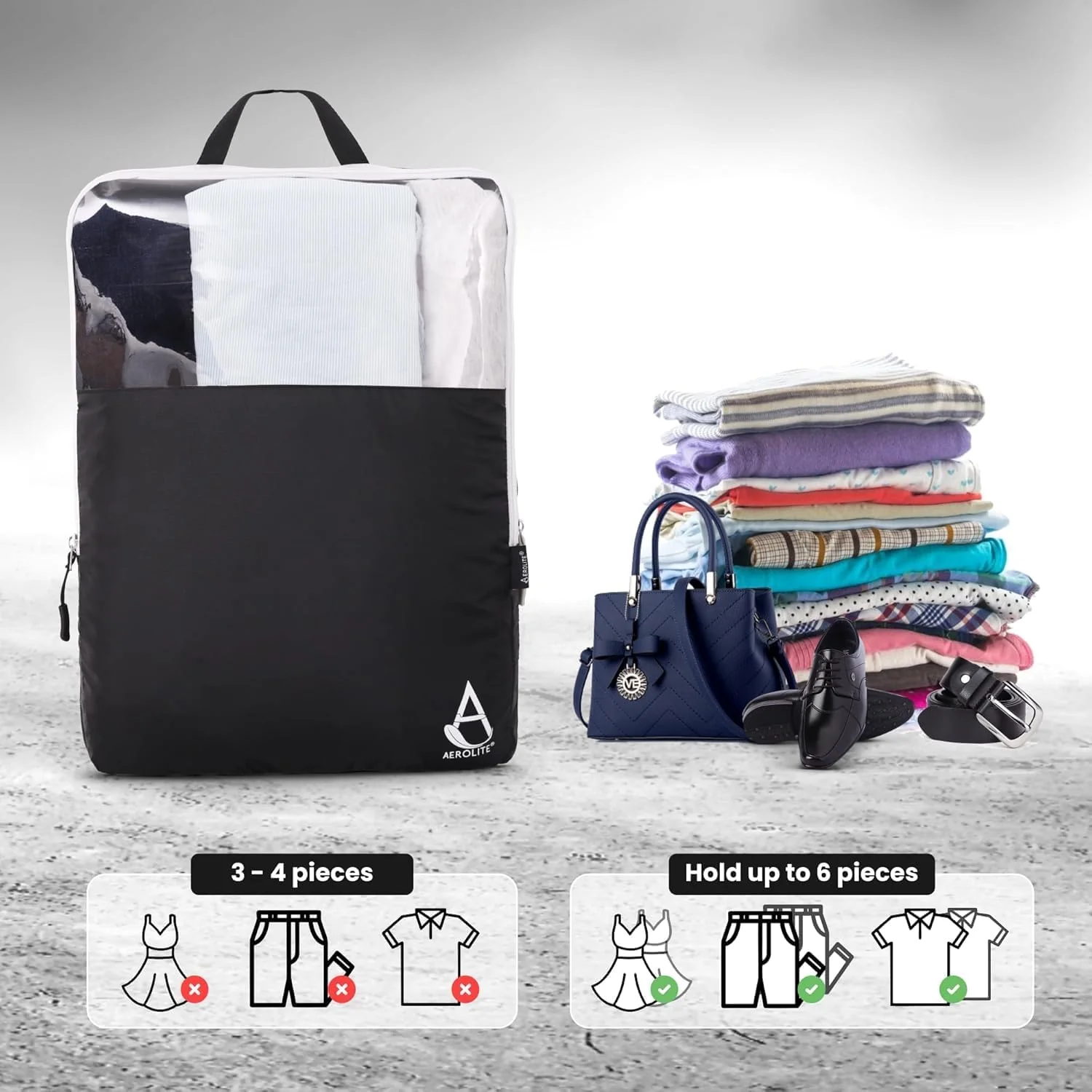 Aerolite Packing Cubes for Suitcases with Digital Luggage Scale and TSA Padlock, 6-pieces Expandable Travel Luggage Packing Organizers With Accessories Ultra Lightweight - Image 5