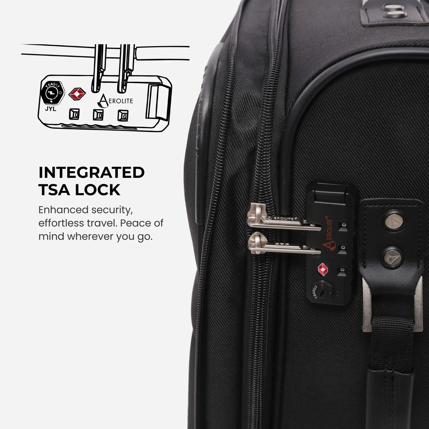 Aerolite Premium 3 Piece Expandable Travel Luggage Set – Cabin, 28” Large & 32” Extra Large Suitcases with TSA Lock & Spinner Wheels (Black) - Image 21