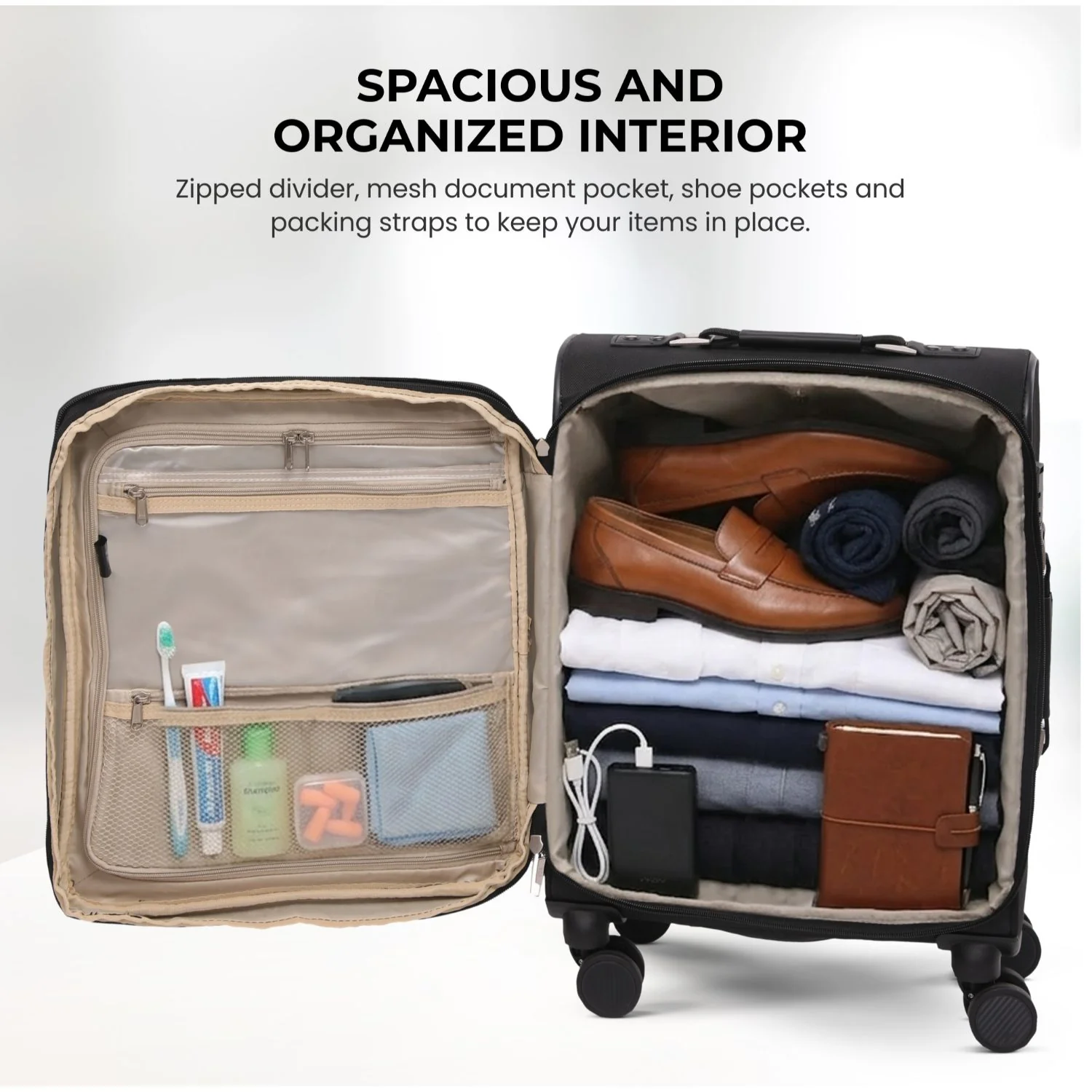 Aerolite Premium 3 Piece Expandable Travel Luggage Set – Cabin, 28” Large & 32” Extra Large Suitcases with TSA Lock & Spinner Wheels (Black) - Image 22