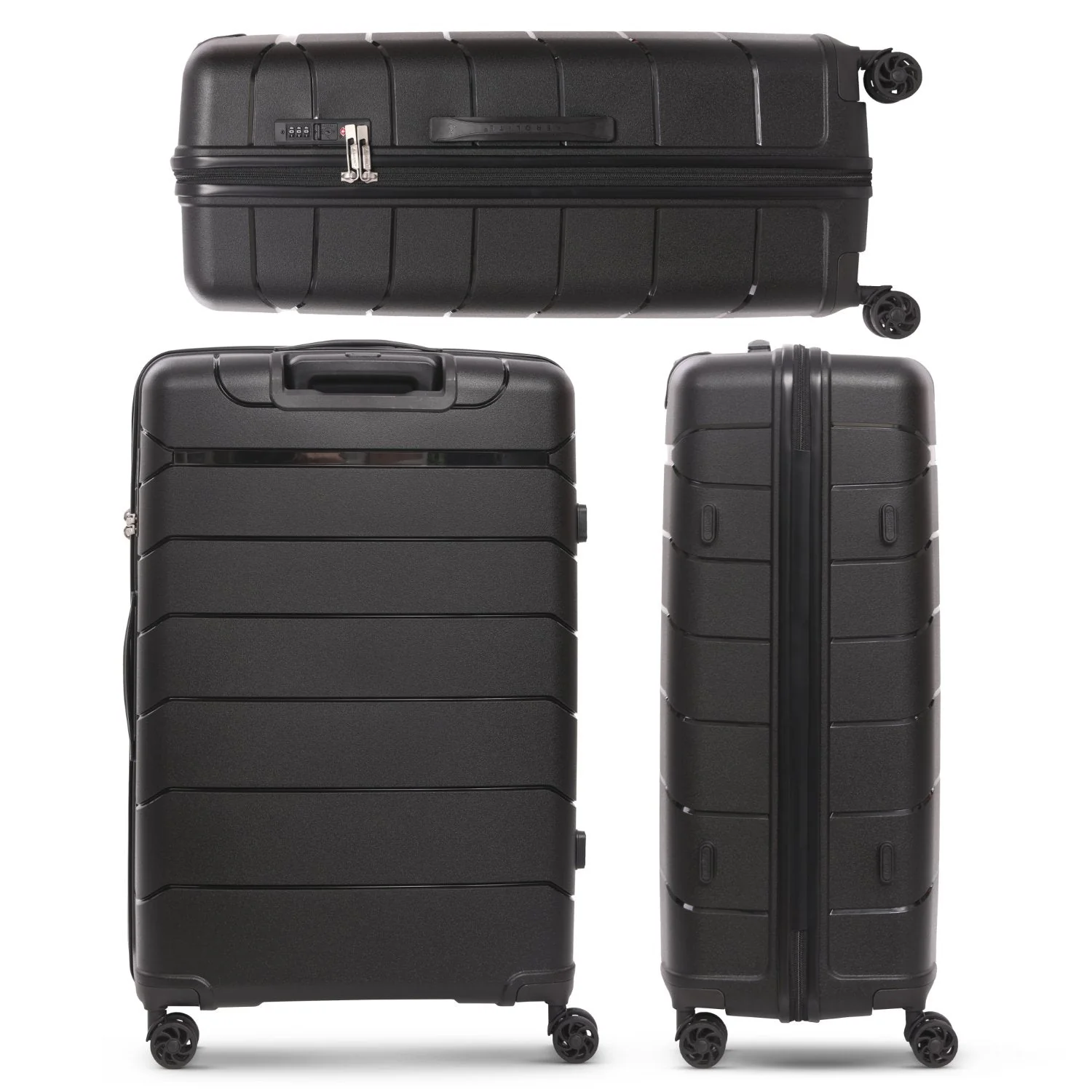 Aerolite Premium PP 2-Piece Luggage Set, Lightweight Polypropylene Hard Shell Suitcases with 4 Dual Spinner Wheels & TSA Lock, Expandable Cabin (21”), Large (28”), Expandable Carry-On Case Included – Black - Image 13