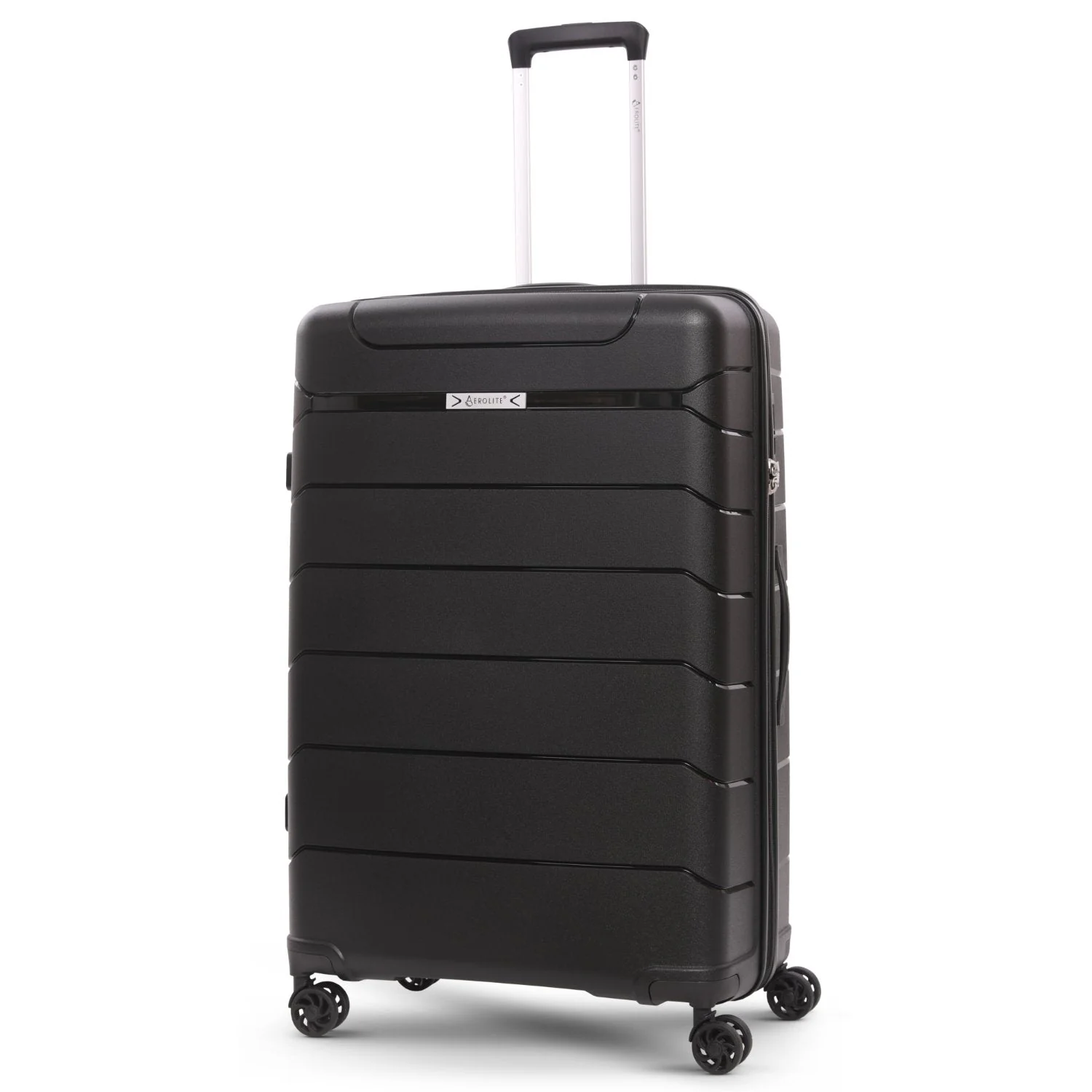Aerolite Premium PP 2-Piece Luggage Set, Lightweight Polypropylene Hard Shell Suitcases with 4 Dual Spinner Wheels & TSA Lock, Expandable Cabin (21”), Large (28”), Expandable Carry-On Case Included – Black - Image 8