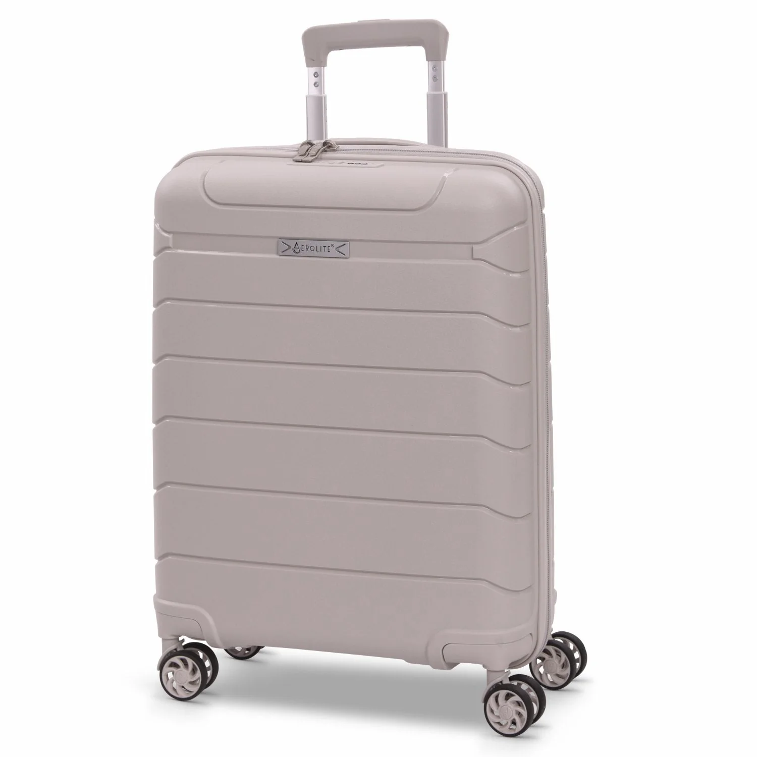 Aerolite Premium PP 2-Piece Luggage Set, Lightweight Polypropylene Hard Shell Suitcases with 4 Dual Spinner Wheels & TSA Lock, Expandable Cabin (21”), Large (28”) – Cream - Image 2