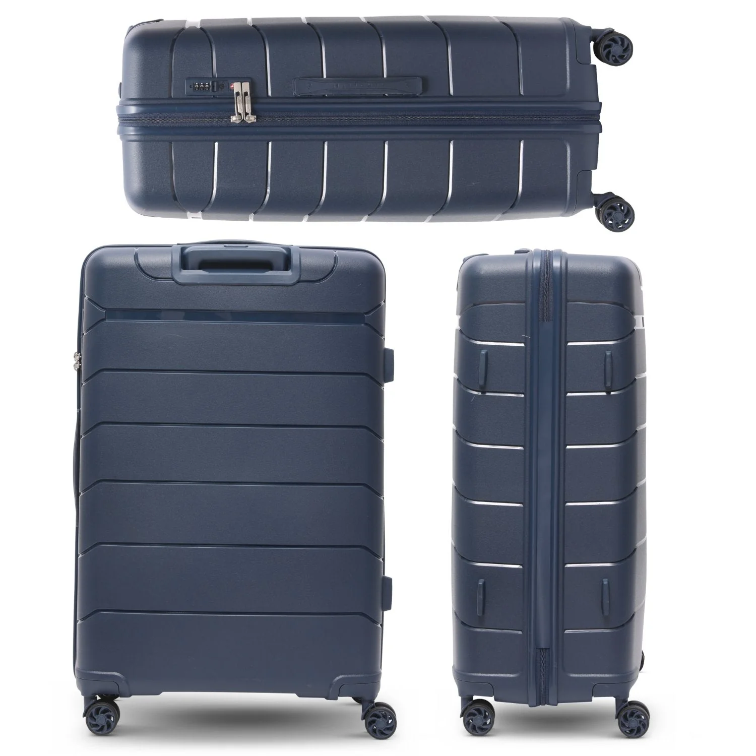Aerolite Premium PP 2-Piece Luggage Set, Lightweight Polypropylene Hard Shell Suitcases with 4 Dual Spinner Wheels & TSA Lock, Expandable Cabin (21”), Large (28”), Expandable Carry-On Case Included – Navy - Image 13