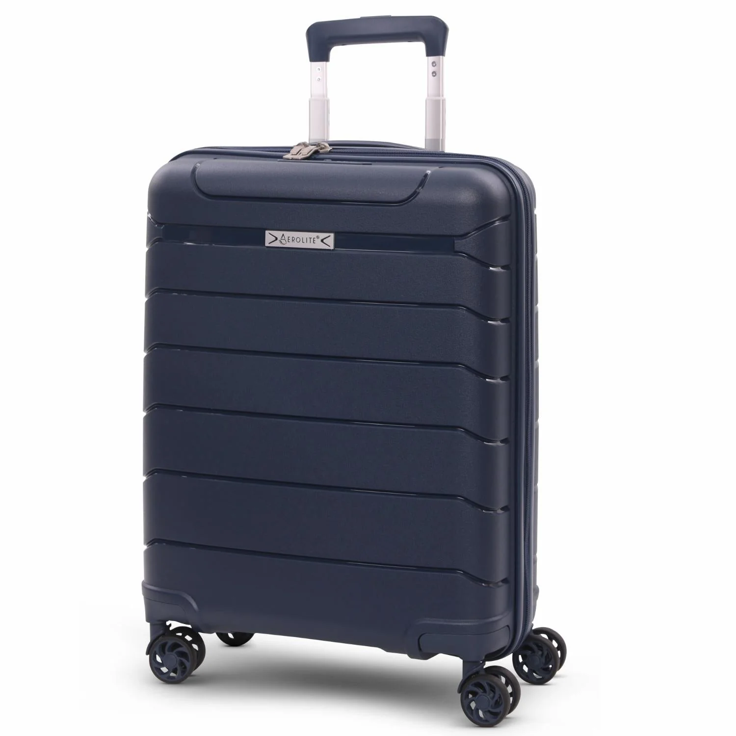 Aerolite Premium PP 2-Piece Luggage Set, Lightweight Polypropylene Hard Shell Suitcases with 4 Dual Spinner Wheels & TSA Lock, Expandable Cabin (21”), Large (28”), Expandable Carry-On Case Included – Navy - Image 2