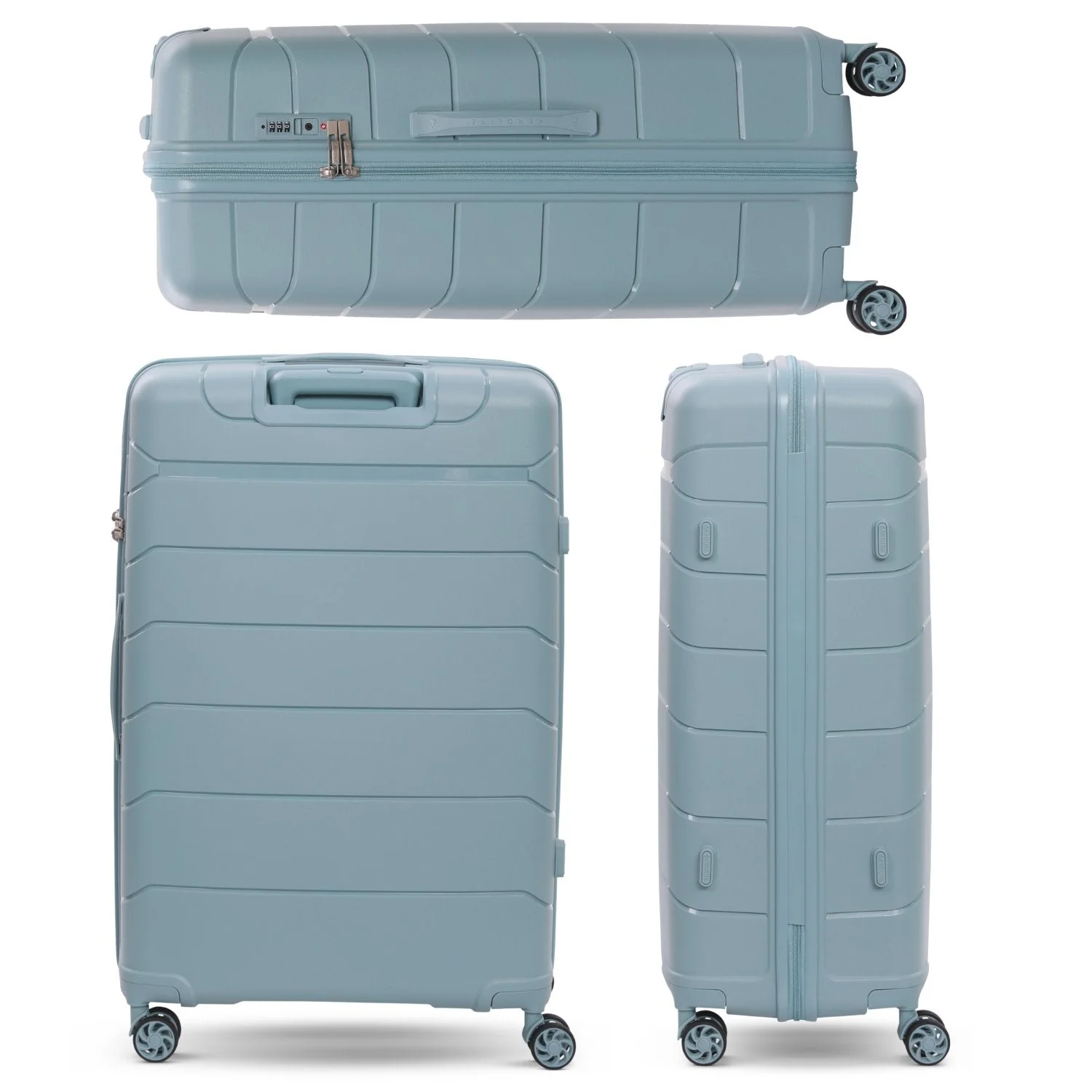 Aerolite Premium PP 2-Piece Luggage Set, Lightweight Polypropylene Hard Shell Suitcases with 4 Dual Spinner Wheels & TSA Lock, Expandable Cabin (21”), Large (28”), Expandable Carry-On Case Included – Sage - Image 2