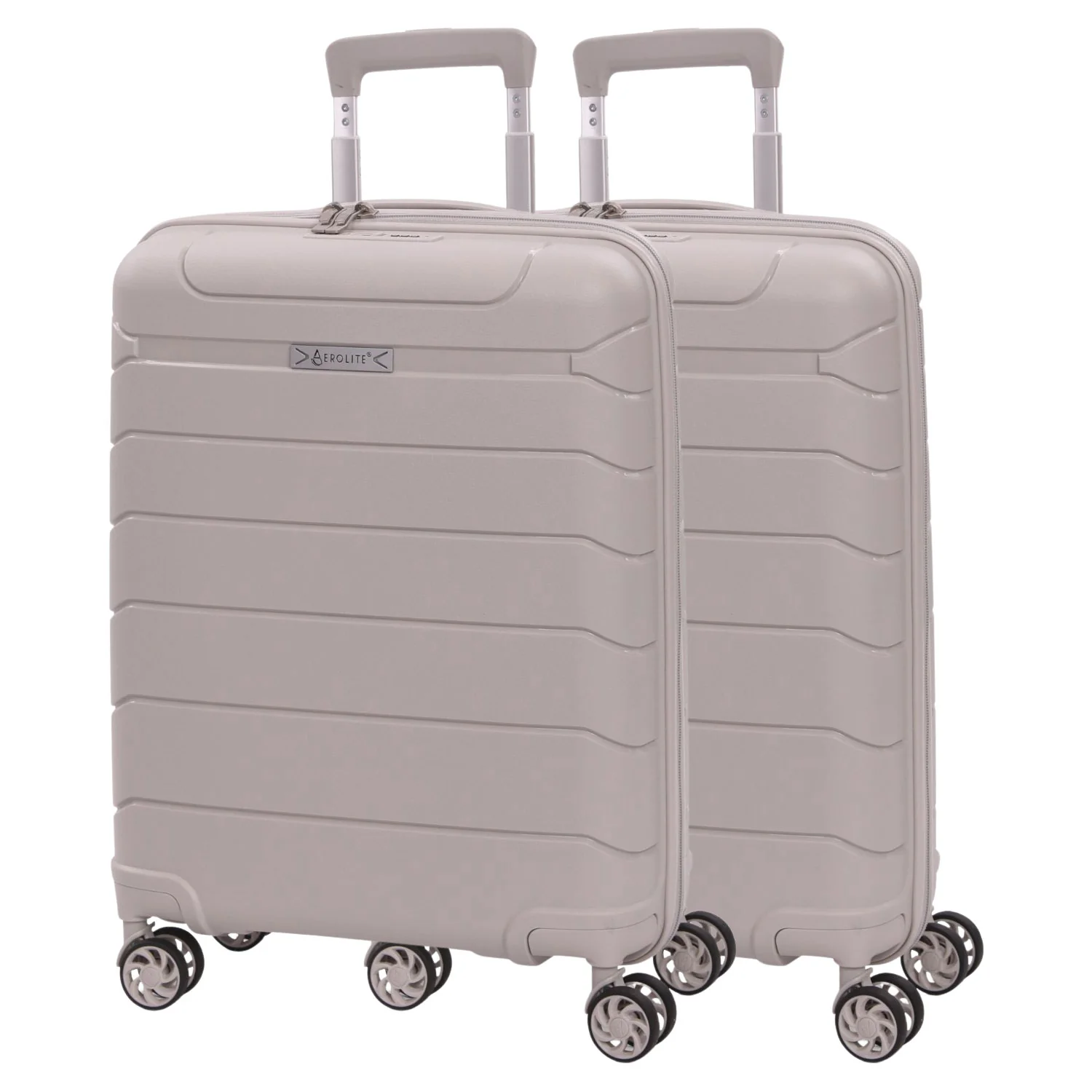 Aerolite 55x40x20/23cm Ryanair Priority Max Size Expandable Cabin Suitcase, Also Fits Wizz Air Priority, Lightweight PP Hard Shell Carry-On with 4 Spinner Wheels & TSA Lock (x2) – Cream