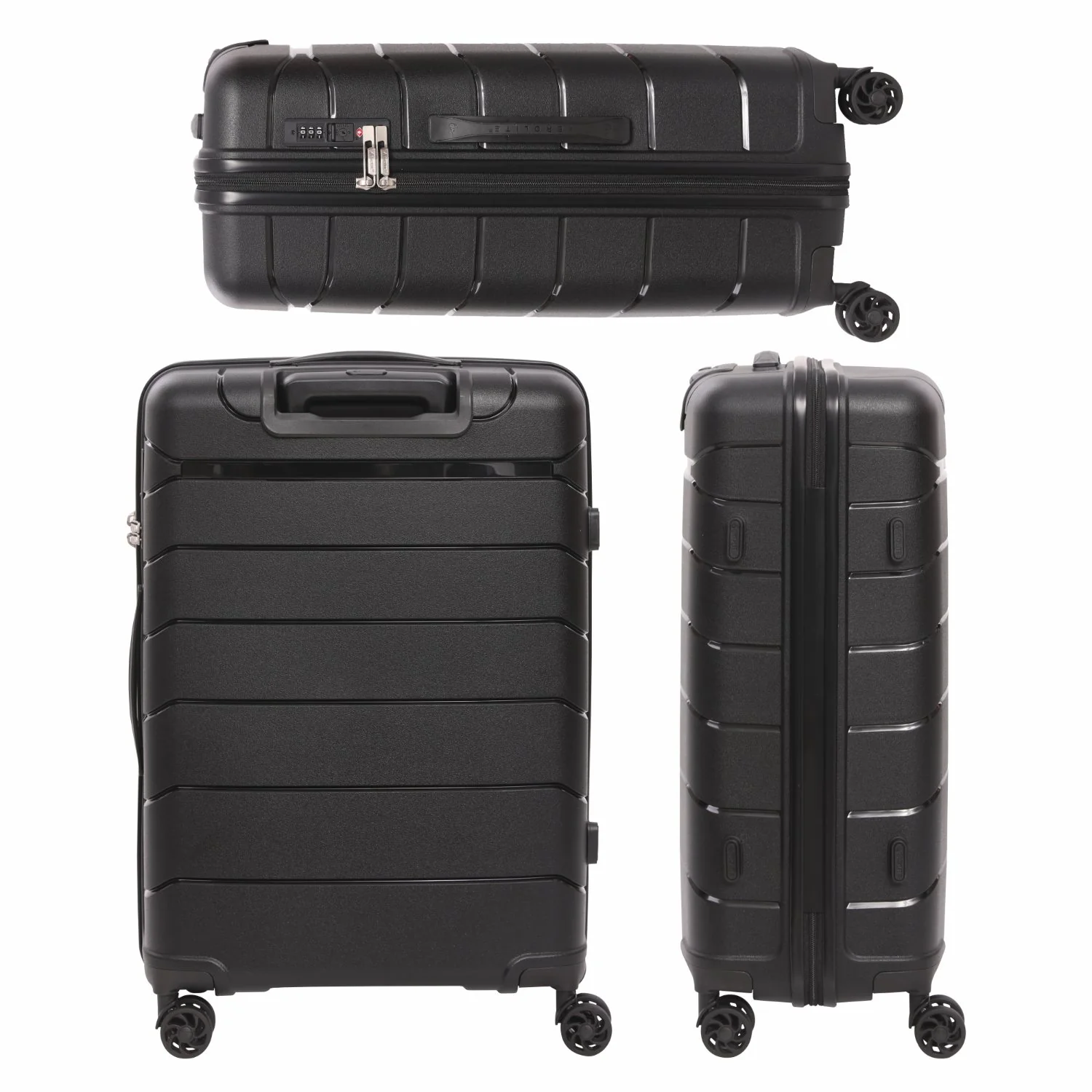 Aerolite 24” Medium 67L Lightweight Polypropylene (PP) Check-In Suitcase – Hard Shell Luggage with Spinner Wheels, TSA Lock & Organised Interior, Black - Image 5