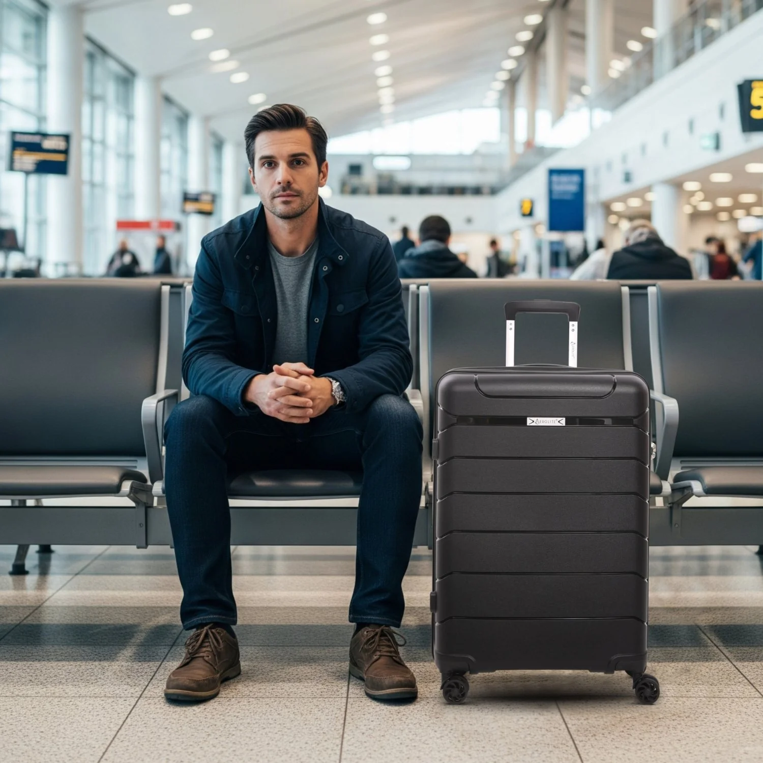 Aerolite 24” Medium 67L Lightweight Polypropylene (PP) Check-In Suitcase – Hard Shell Luggage with Spinner Wheels, TSA Lock & Organised Interior, Black - Image 6