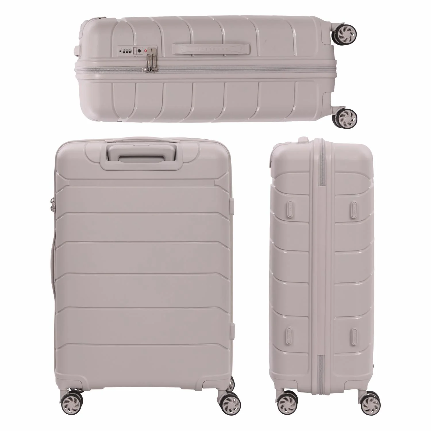 Aerolite 24” Medium 67L Lightweight Polypropylene (PP) Check-In Suitcase – Hard Shell Luggage with Spinner Wheels, TSA Lock & Organised Interior, Cream - Image 5