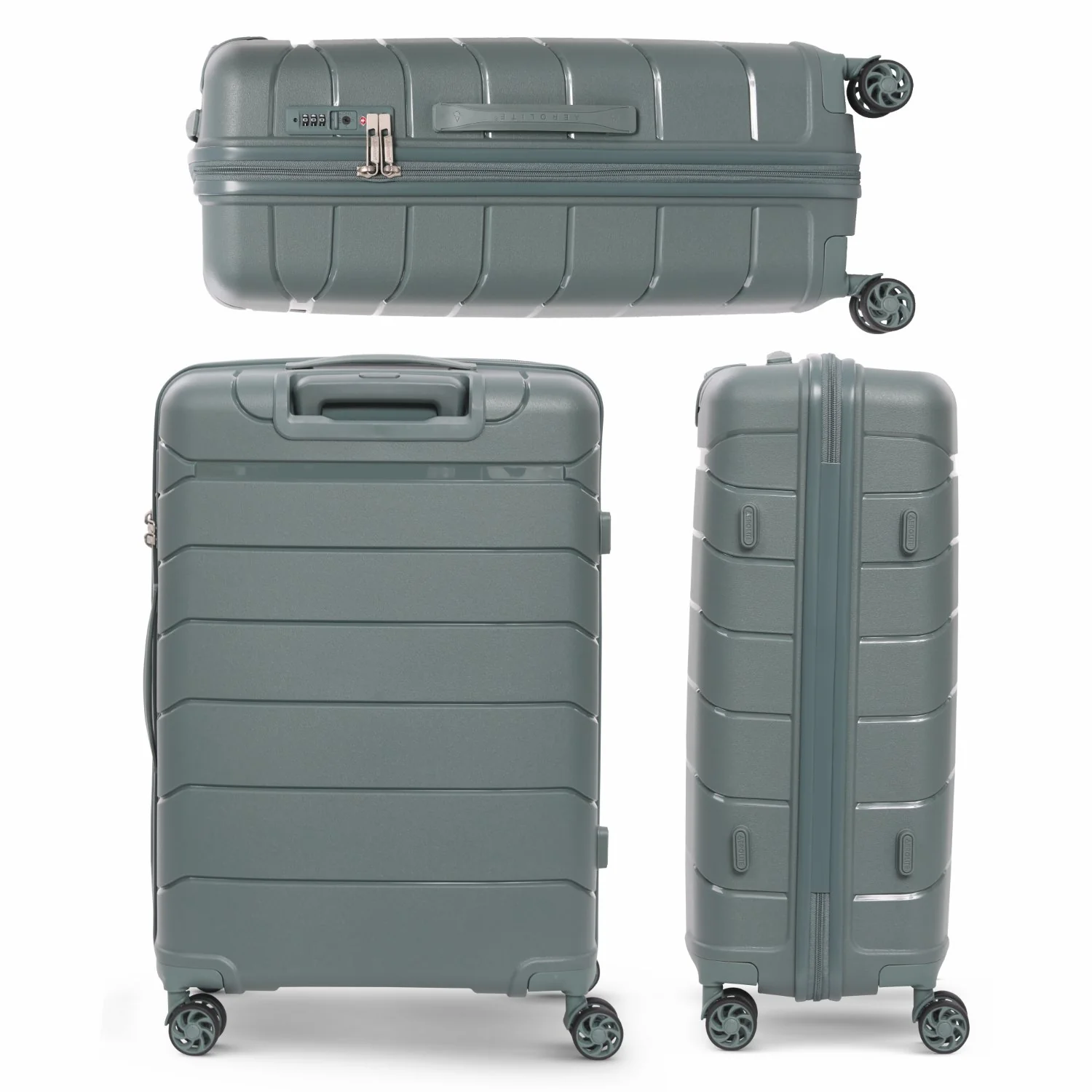 Aerolite 24” Medium 67L Lightweight Polypropylene (PP) Check-In Suitcase – Hard Shell Luggage with Spinner Wheels, TSA Lock & Organised Interior, Green - Image 5