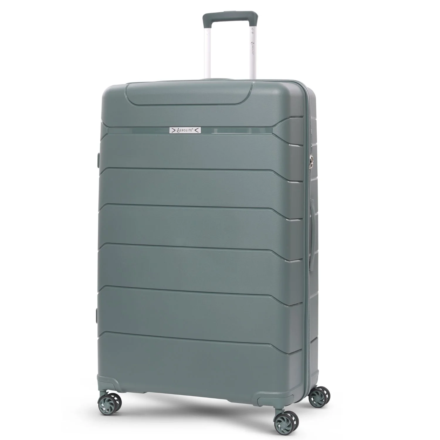 Aerolite Premium PP 4 Piece Hard Shell 4 Dual Wheel Spinner Travel Luggage Suitcase Set , Expandable Cabin + Medium + Large + Extra Large - Dark Green - Image 22