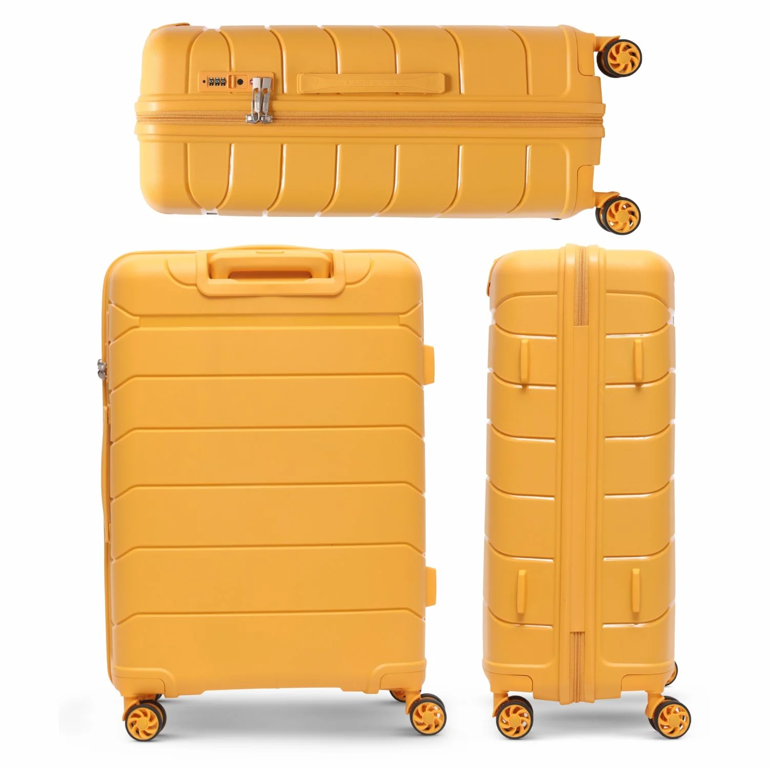 Aerolite 24” Medium 67L Lightweight Polypropylene (PP) Check-In Suitcase – Hard Shell Luggage with Spinner Wheels, TSA Lock & Organised Interior, Mango - Image 5