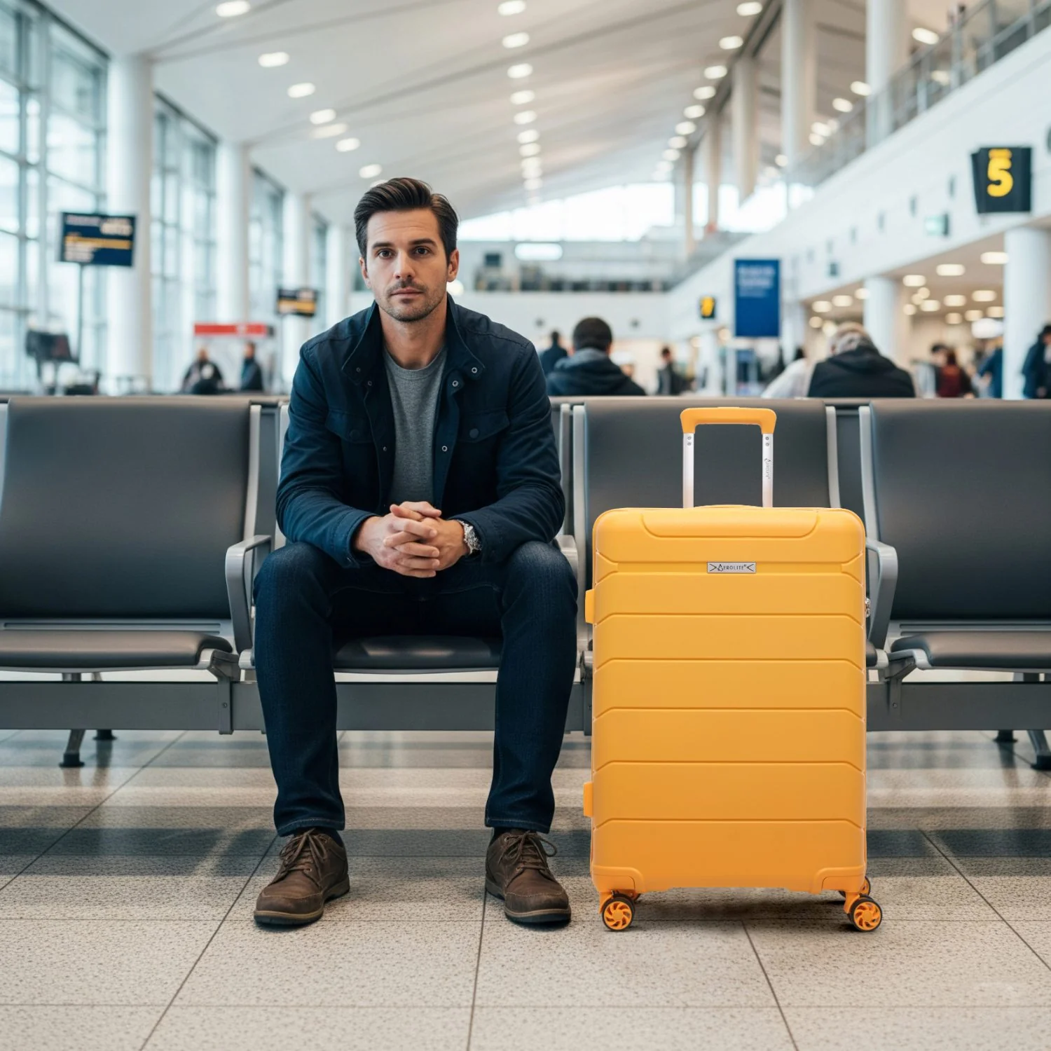 Aerolite 24” Medium 67L Lightweight Polypropylene (PP) Check-In Suitcase – Hard Shell Luggage with Spinner Wheels, TSA Lock & Organised Interior, Mango - Image 6