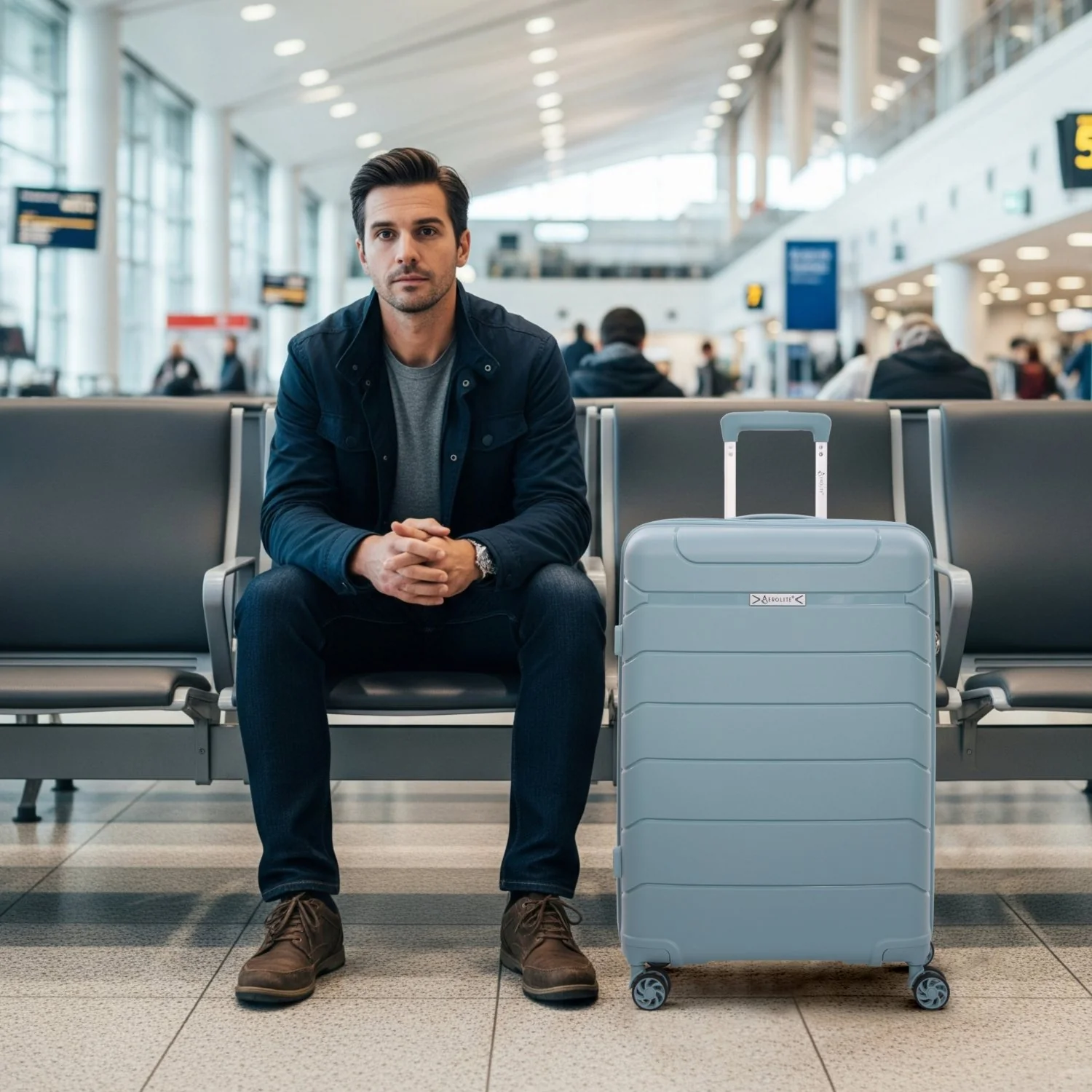 Aerolite 24” Medium 67L Lightweight Polypropylene (PP) Check-In Suitcase – Hard Shell Luggage with Spinner Wheels, TSA Lock & Organised Interior, Sage - Image 6