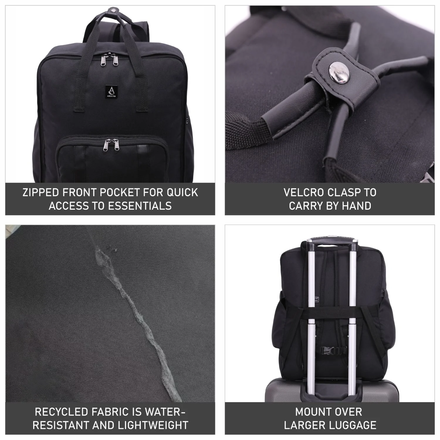 Aerolite 45x36x20cm Easyjet Maximum Eco-Friendly Super Premium Quality Backpack With Removable Small Carry Pouch Recycled Eco-Friendly, Shower-Resistant Cabin Luggage Approved Travel Carry On Flight Rucksack with 10 Year Warranty - Image 9