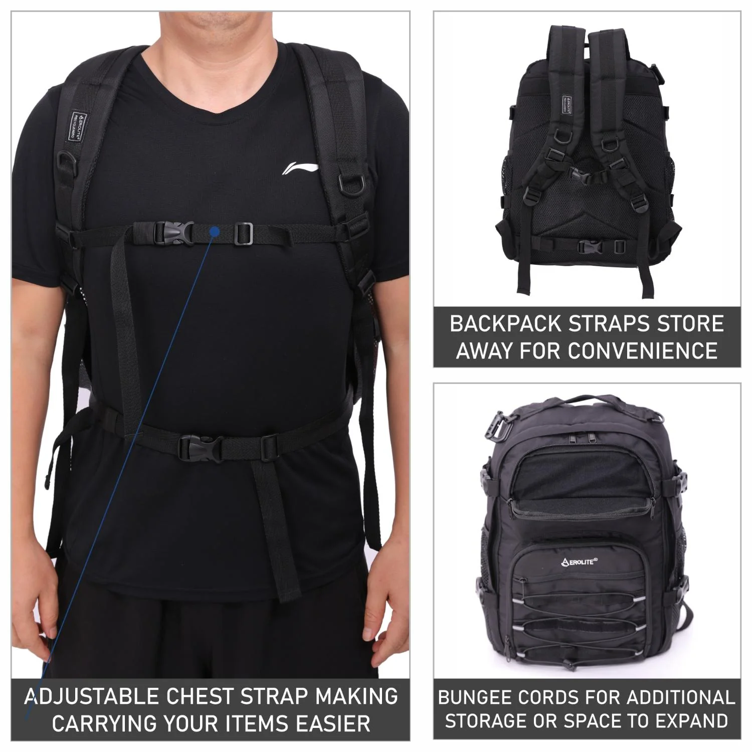 Aerolite 45x36x20cm Easyjet Maximum Premium Quality Tactical Backpack, Made From Recycled Eco-Friendly Shower-Resistant Material, 10 Year Brand Warranty - Image 6