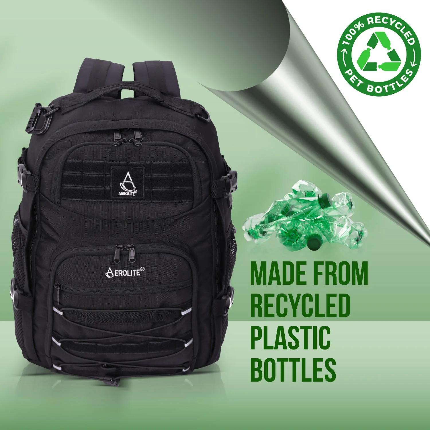 Aerolite 45x36x20cm Easyjet Maximum Premium Quality Tactical Backpack, Made From Recycled Eco-Friendly Shower-Resistant Material, 10 Year Brand Warranty - Image 7