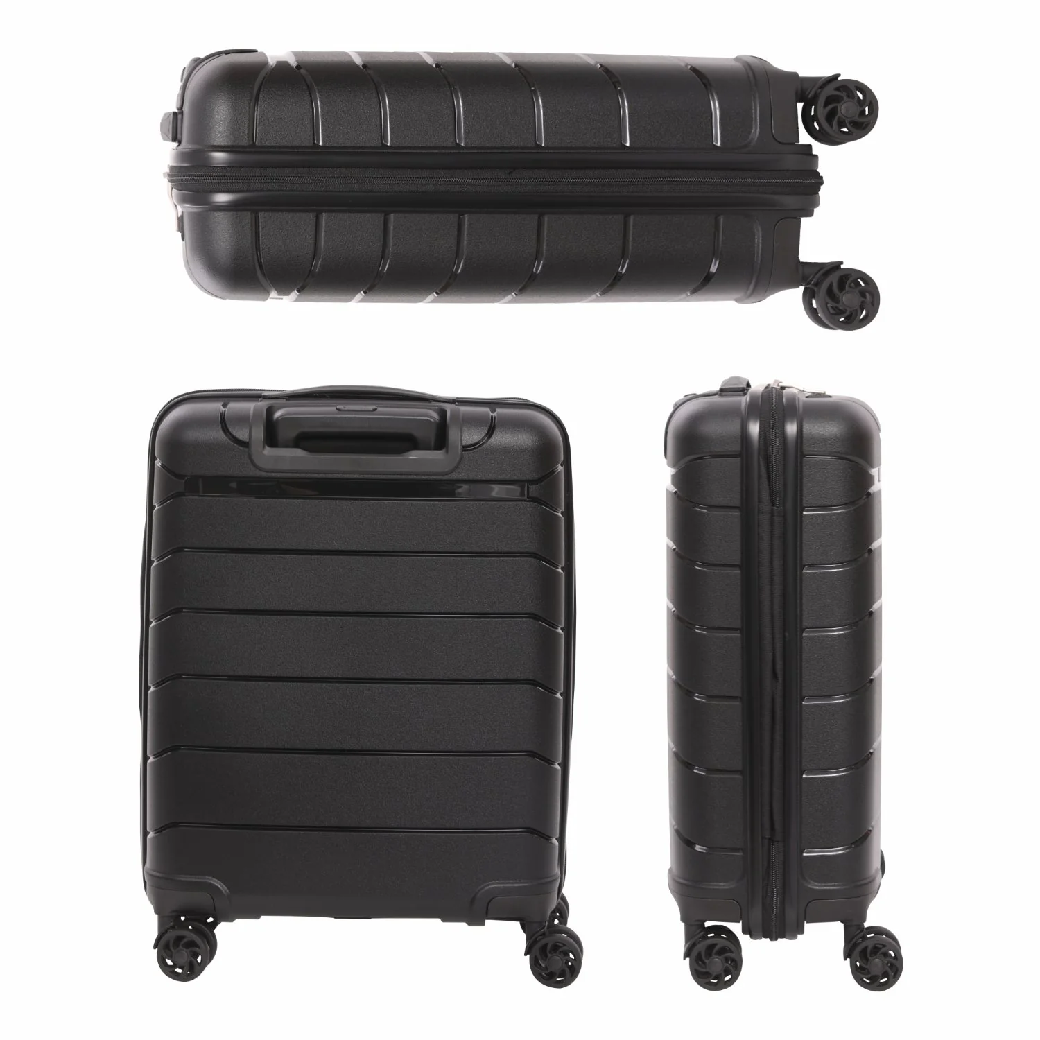 Aerolite Premium PP Expandable Cabin Suitcase 55x40x20cm to 55x40x23cm, Ryanair & Wizz Air Priority Max Size, Lightweight Polypropylene Hard Shell Carry-On with 4 Wheels & TSA Lock - Black - Image 7